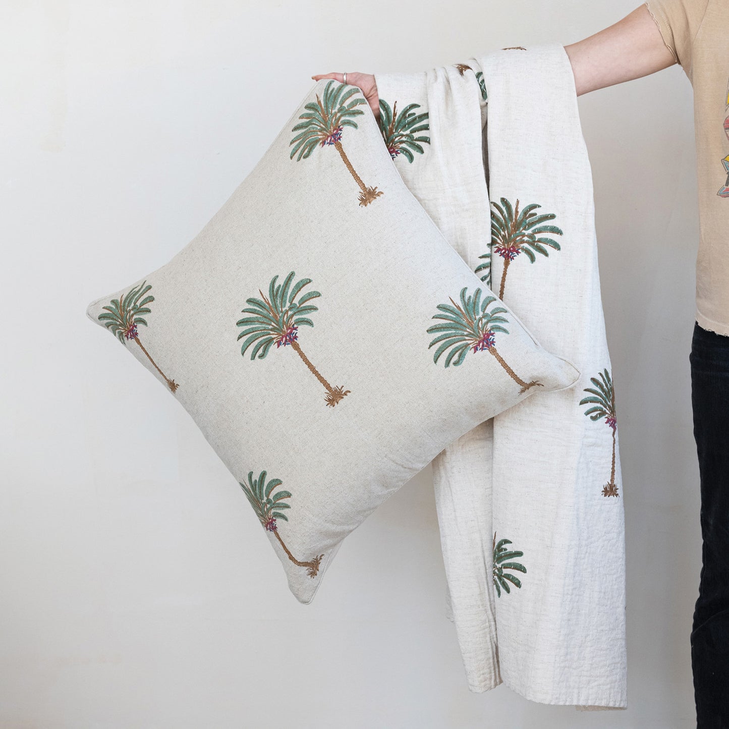 Kantha Stitch Palm Throw