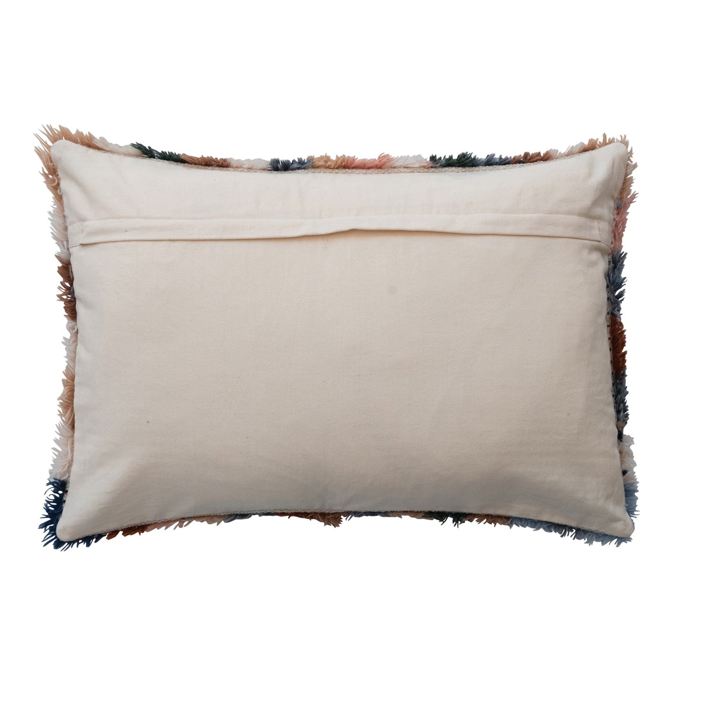 24" Checkered Shag Wool Pillow
