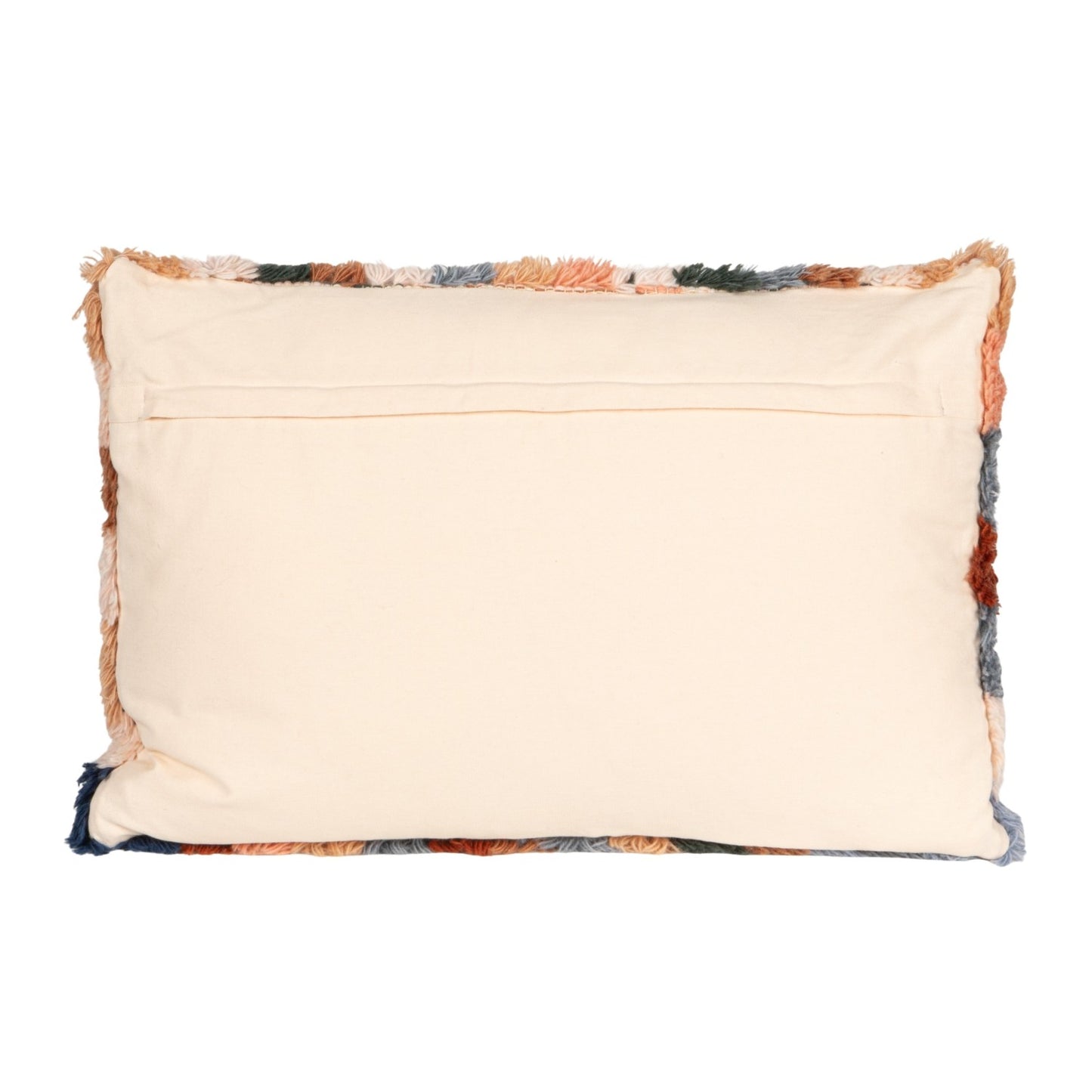 24" Checkered Shag Wool Pillow