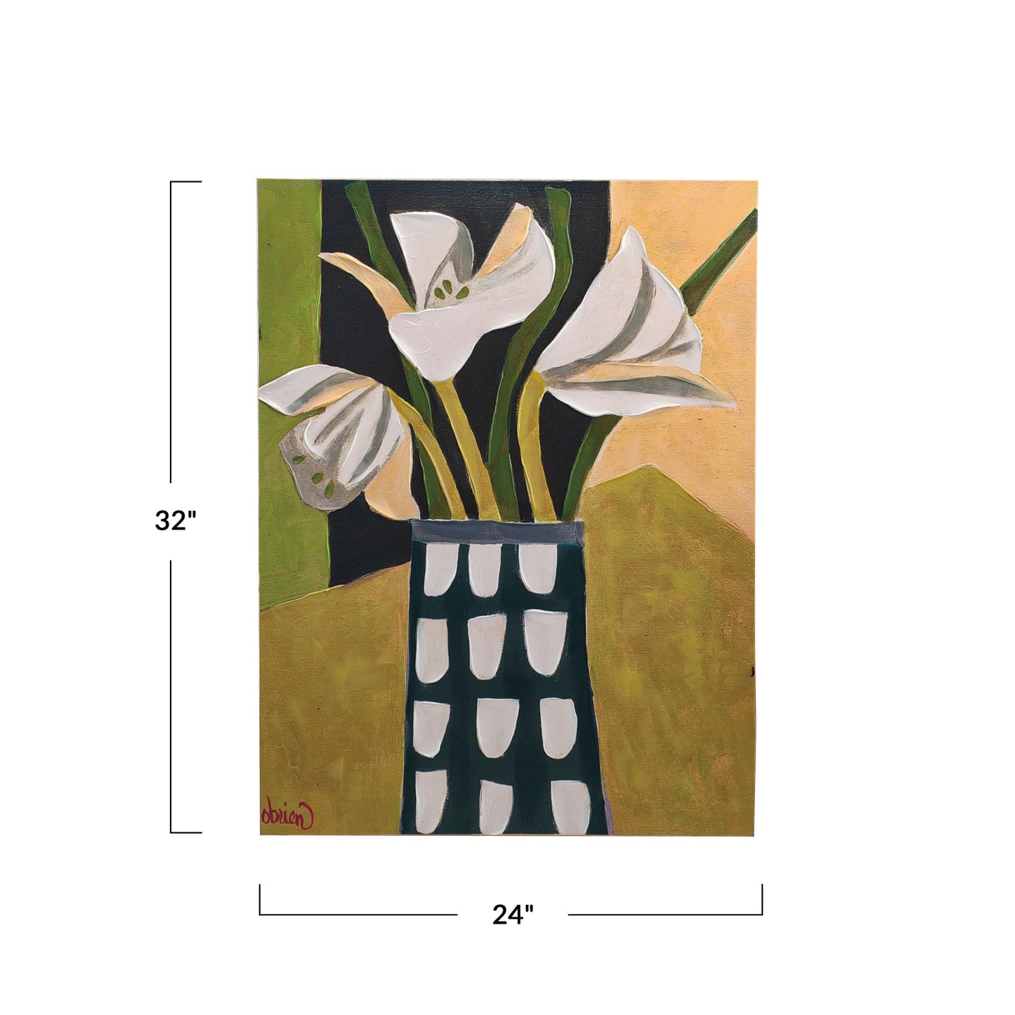 32" Abstract Floral Framed Wall Canvas