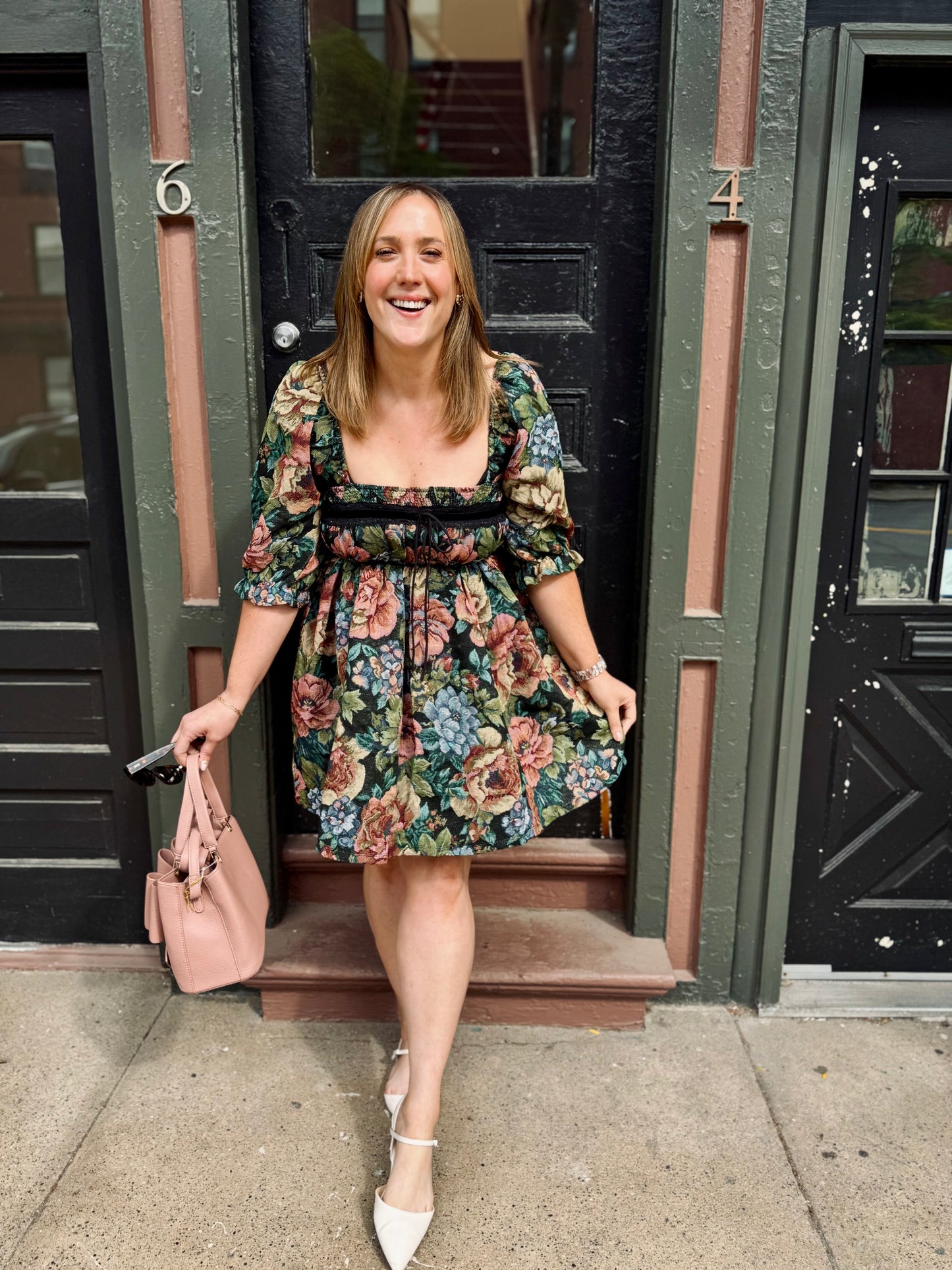 Nora Jacquard Tapestry Mini Dress