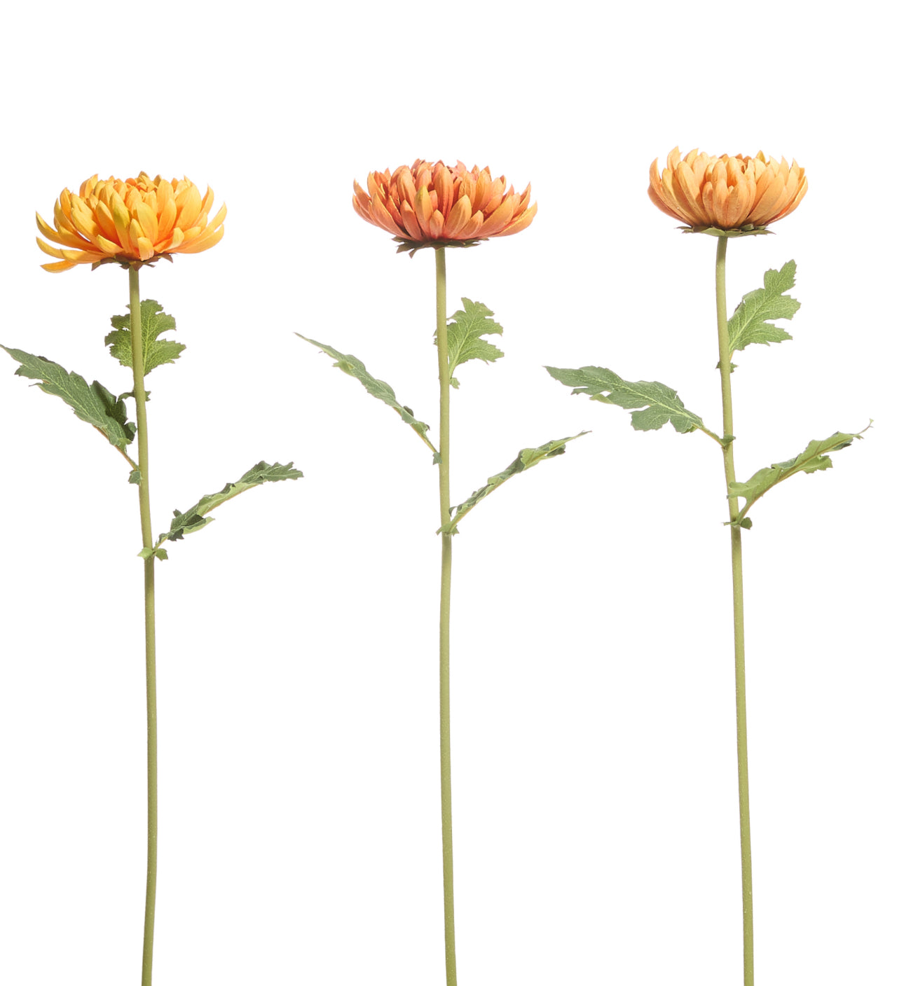 24" Orange Mum Stem - Three Colors