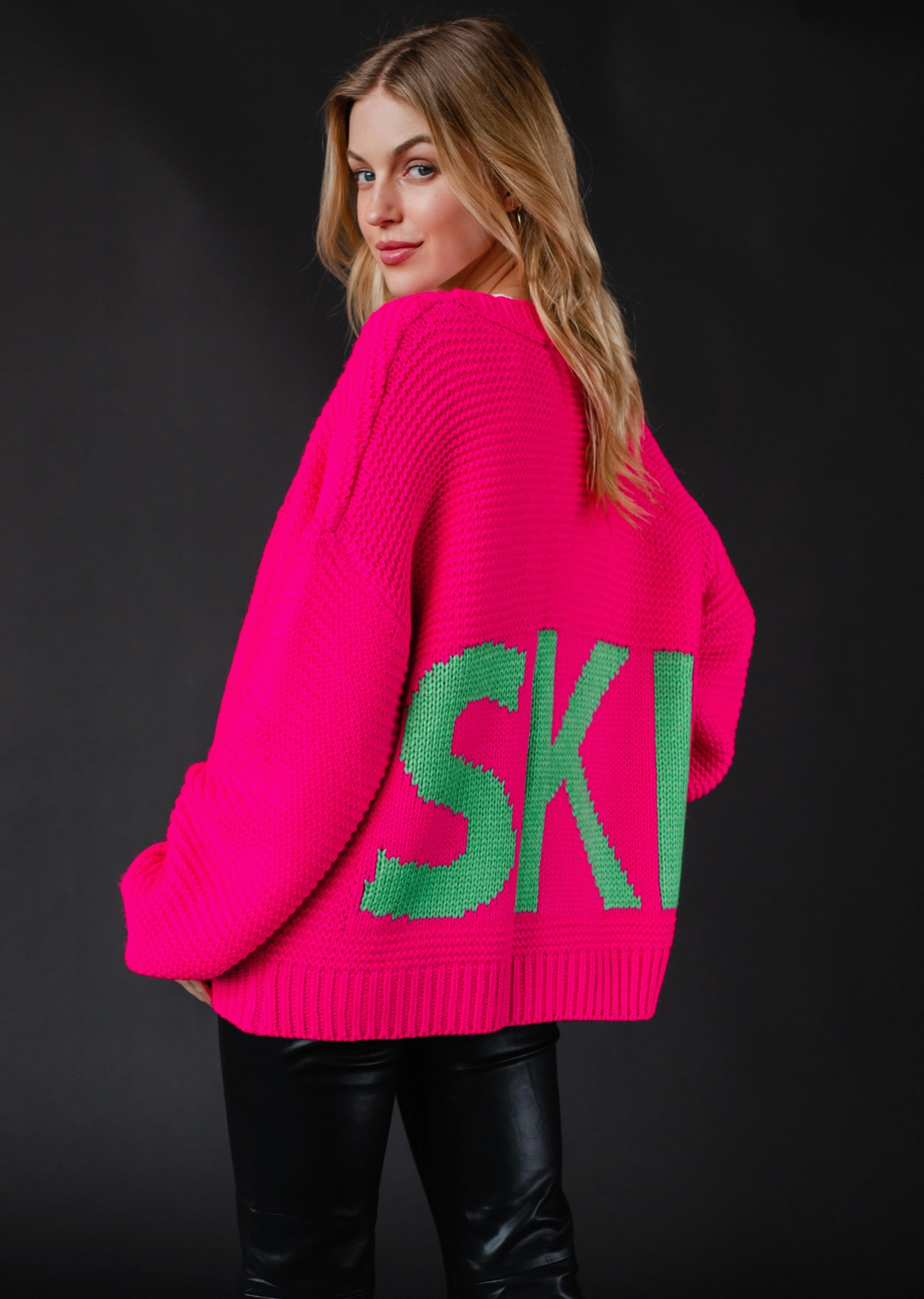 "SKI" Knit Cardigan - Three Colors