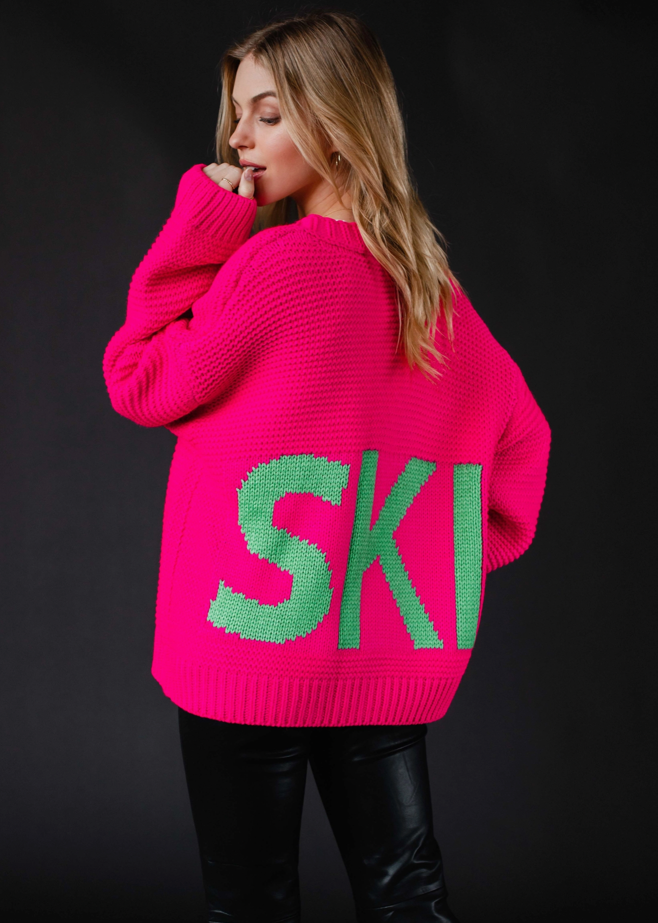 "SKI" Knit Cardigan - Three Colors