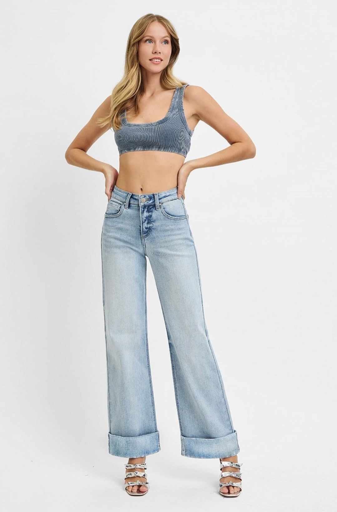 Gwen Cuffed Wide Leg Jeans