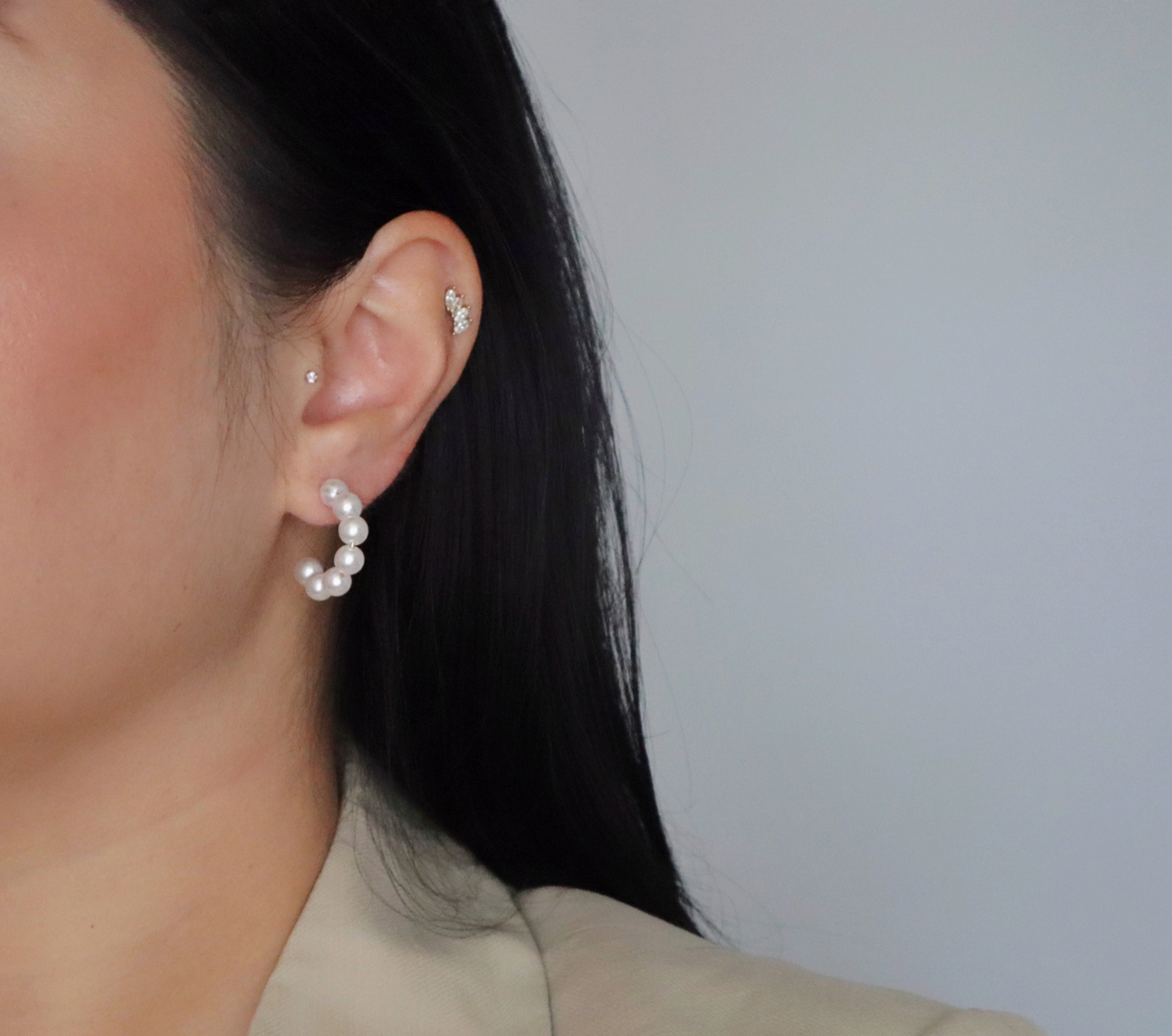 Classic Pearl Hoops