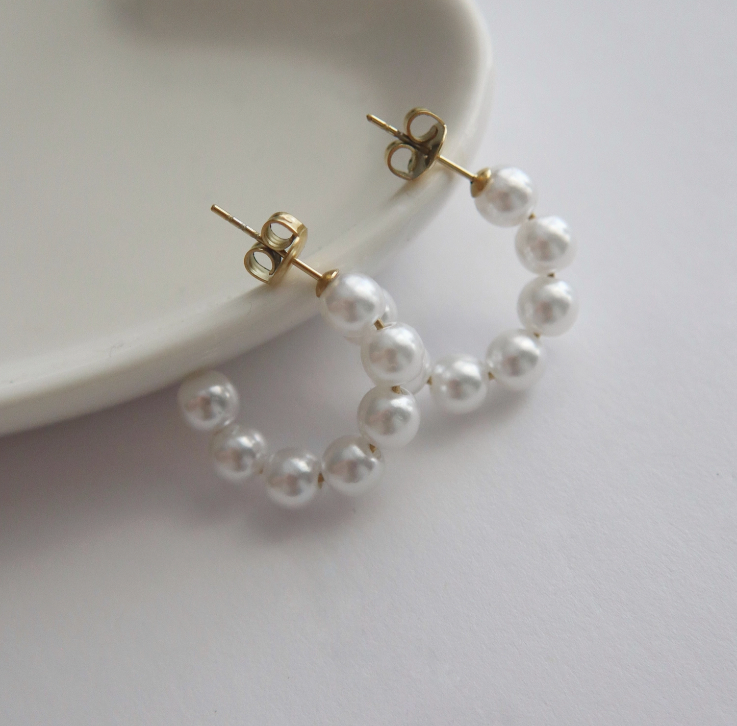 Classic Pearl Hoops
