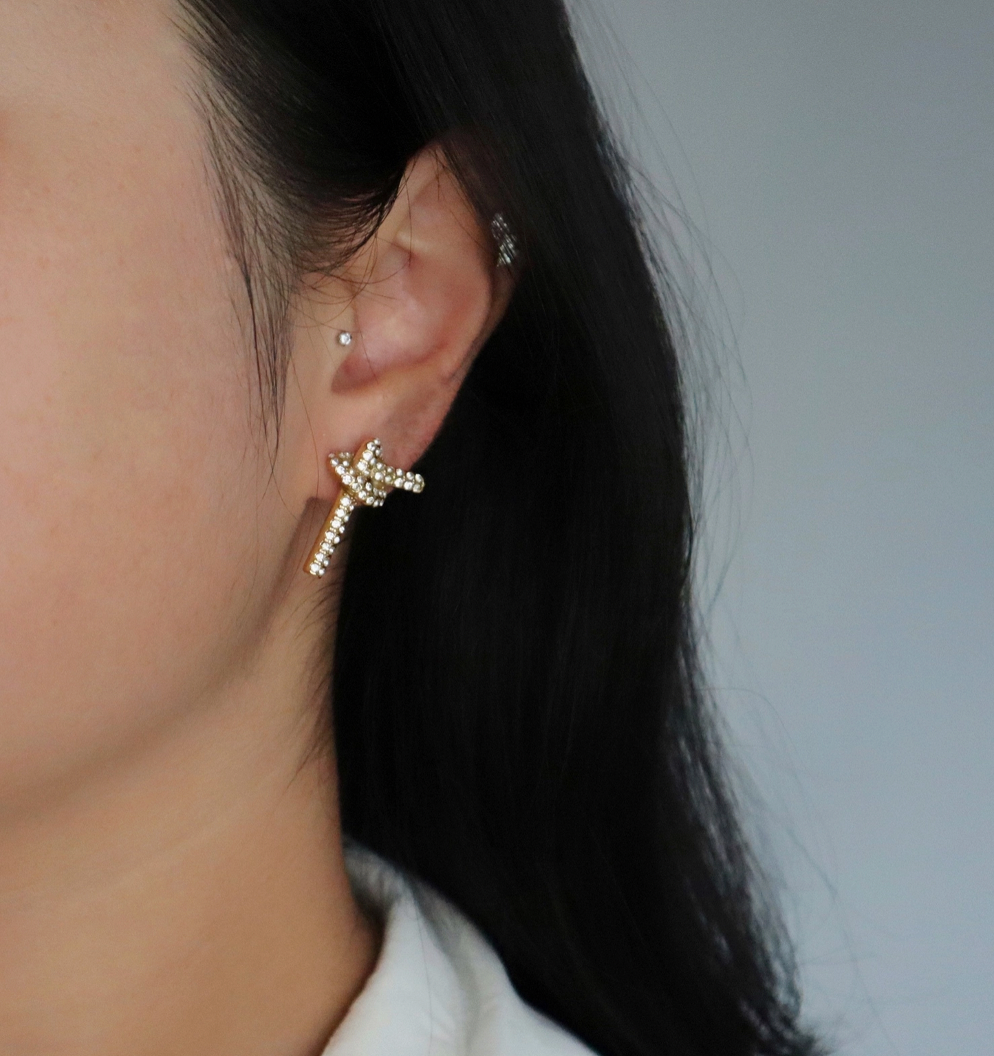 CZ Pave Knotted Earrings