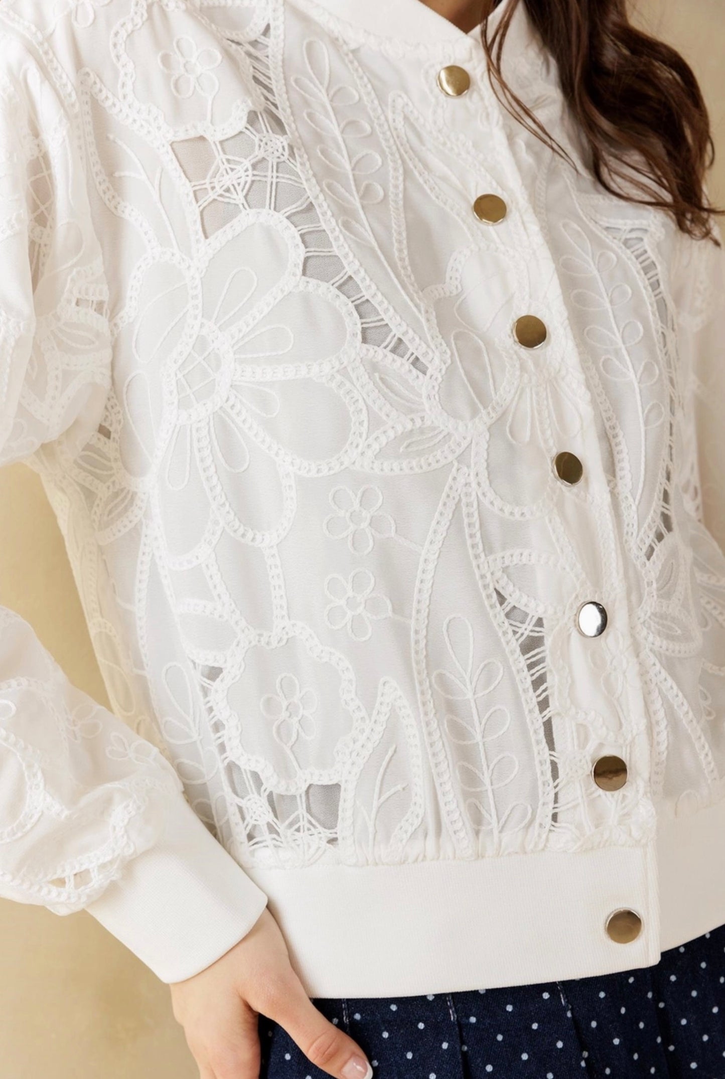 Mia Lace Bomber Jacket