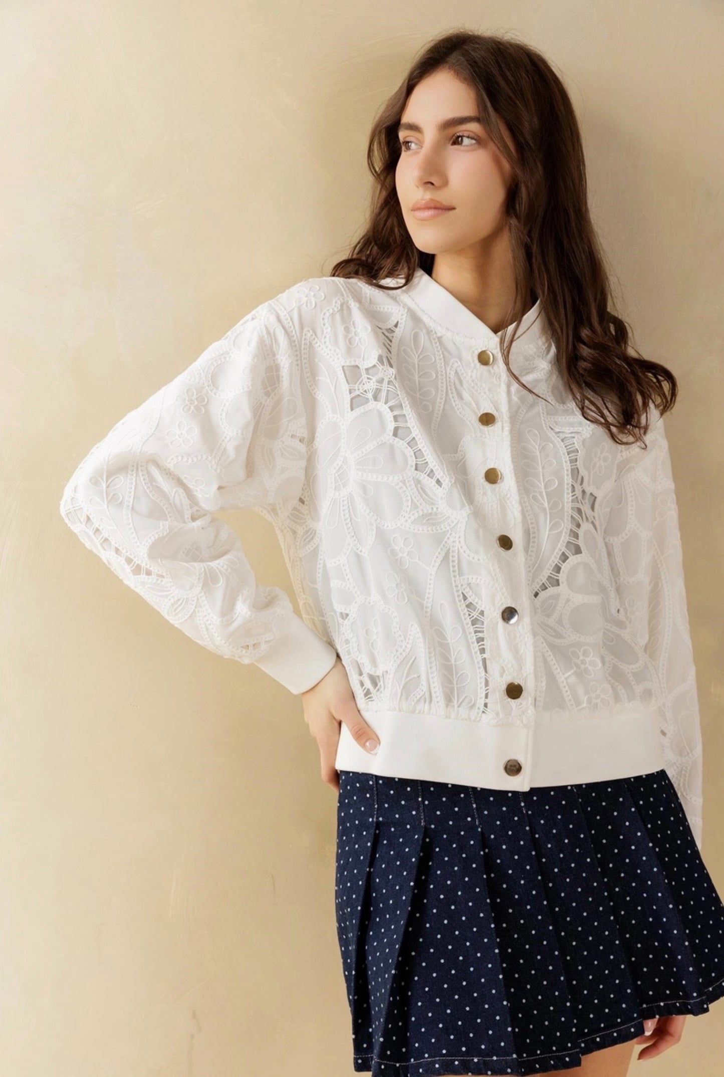Mia Lace Bomber Jacket