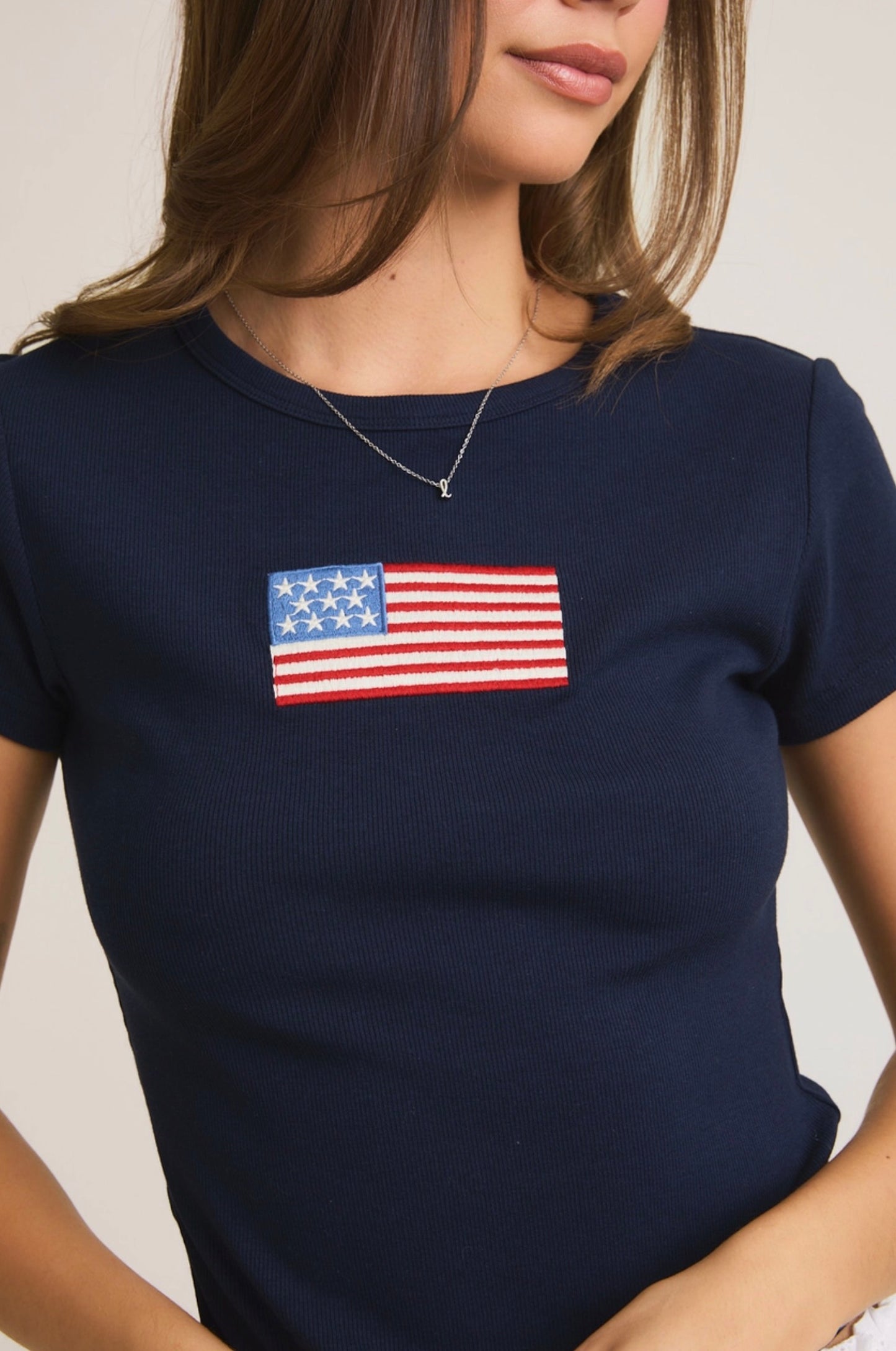 Liberty Embroidered Tee - Two Colors