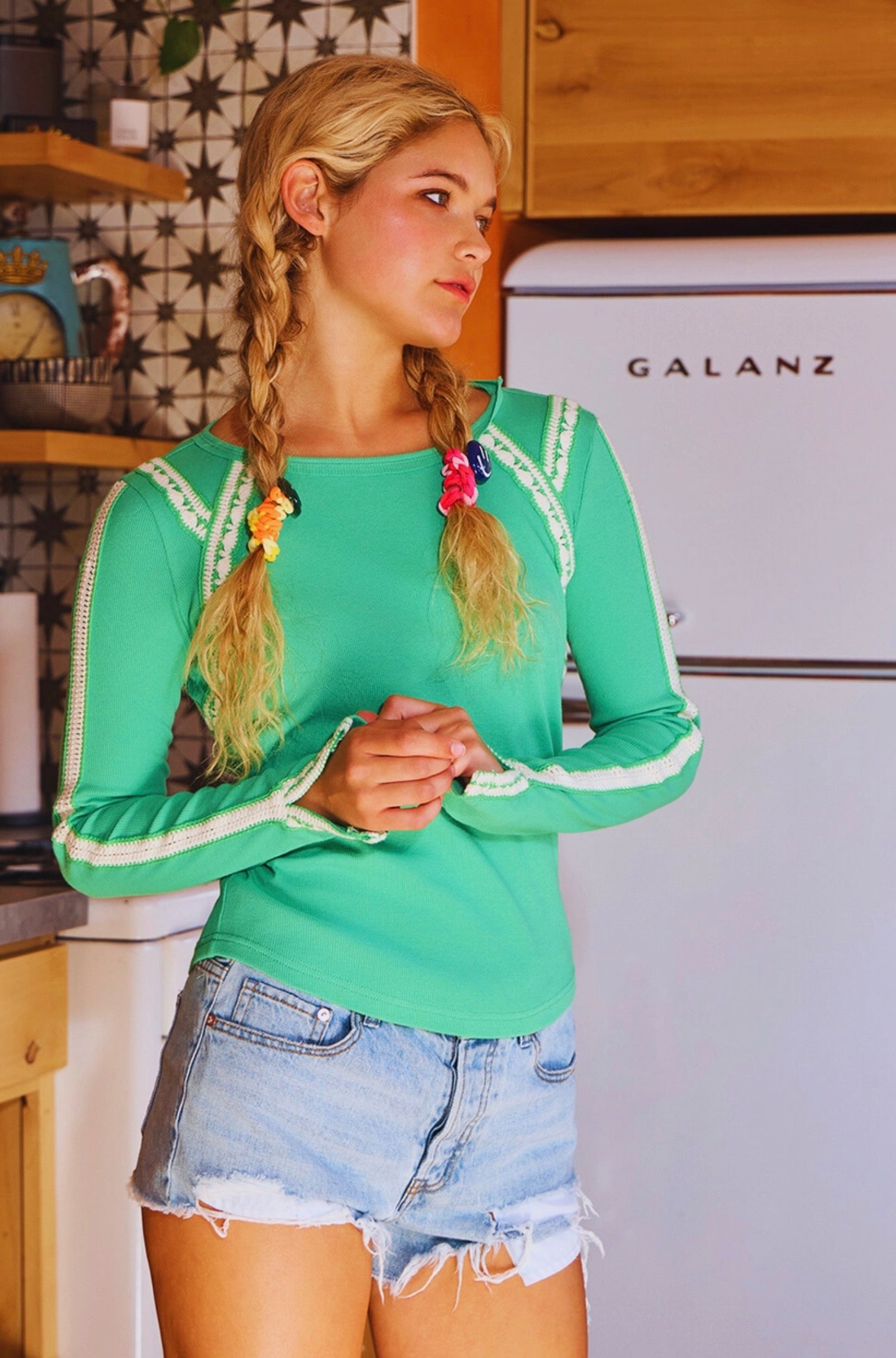 Krista Lace Trim Top - Two Colors
