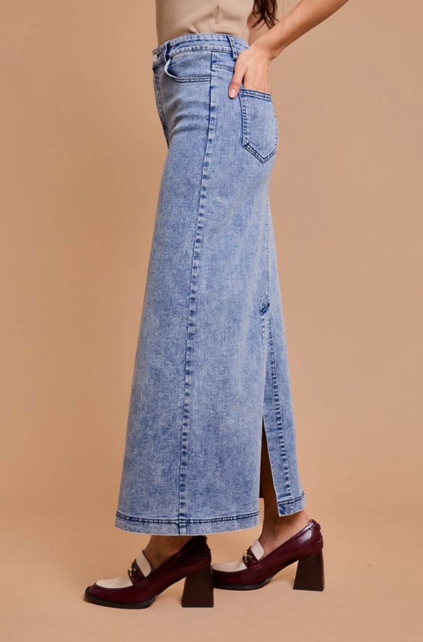 Delilah Denim Maxi Skirt