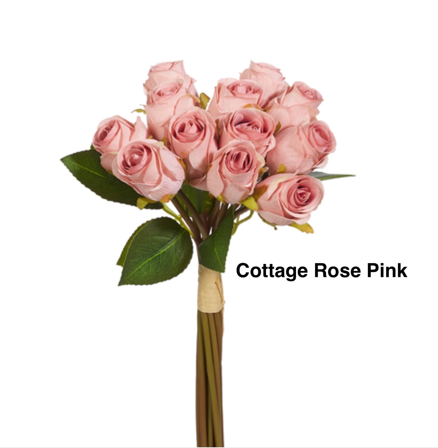 12" Vintage Pink Rose Bundle - Two Colors