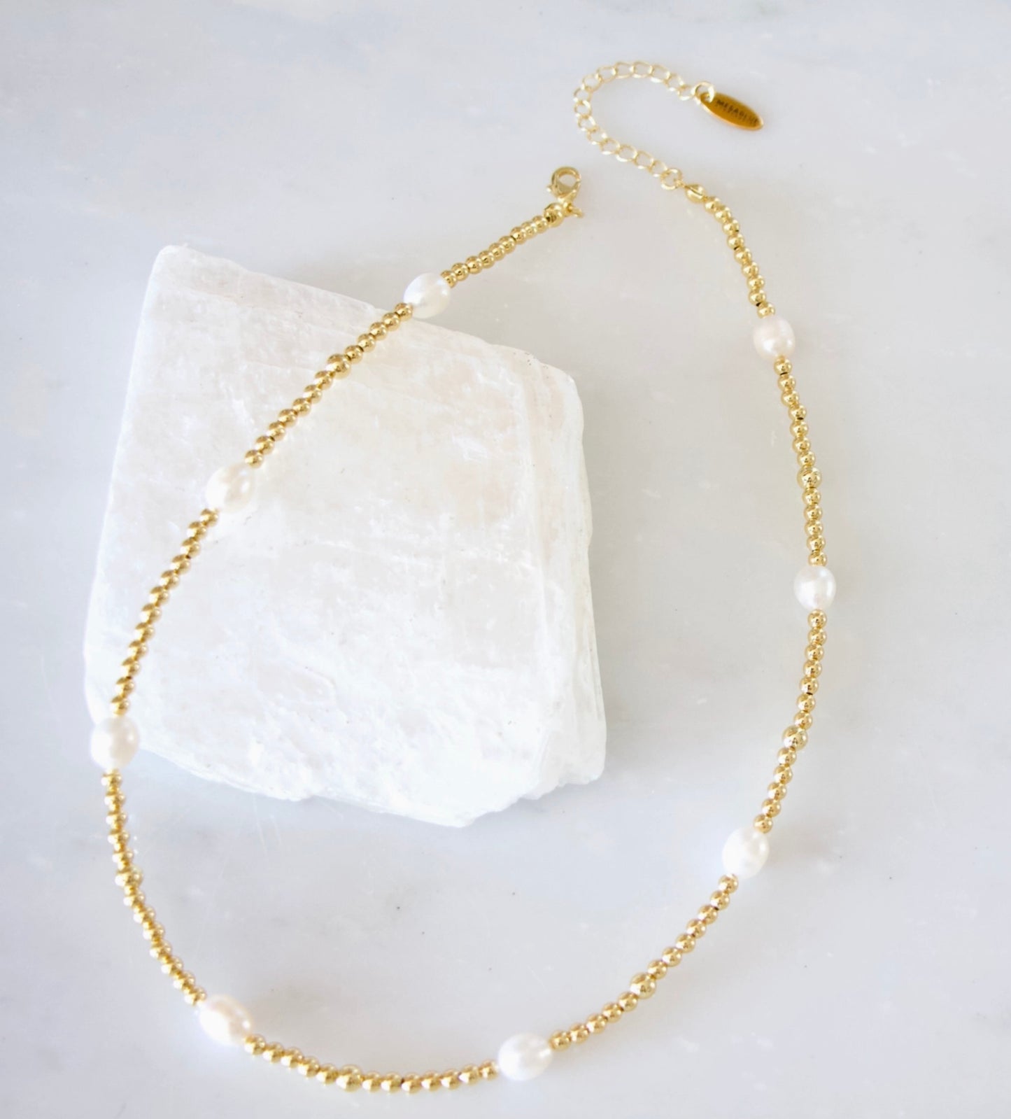 Halo Beaded Pearl Necklace