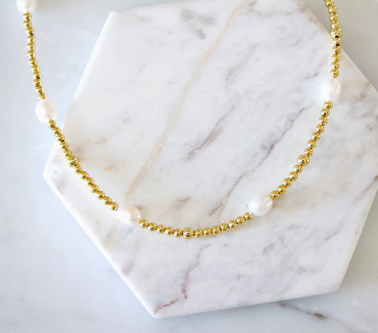Halo Beaded Pearl Necklace