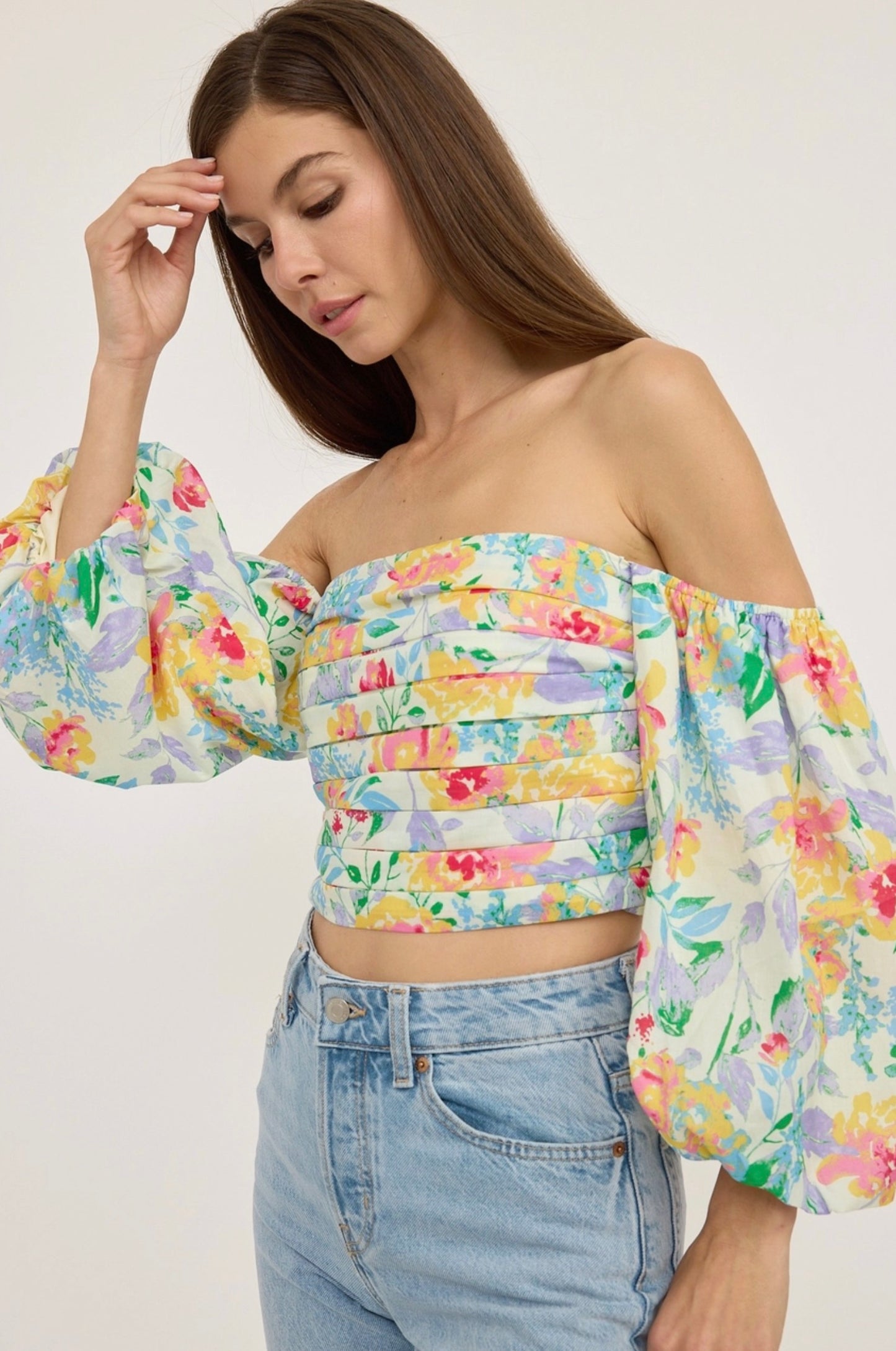 Fiorella Balloon Sleeve Top