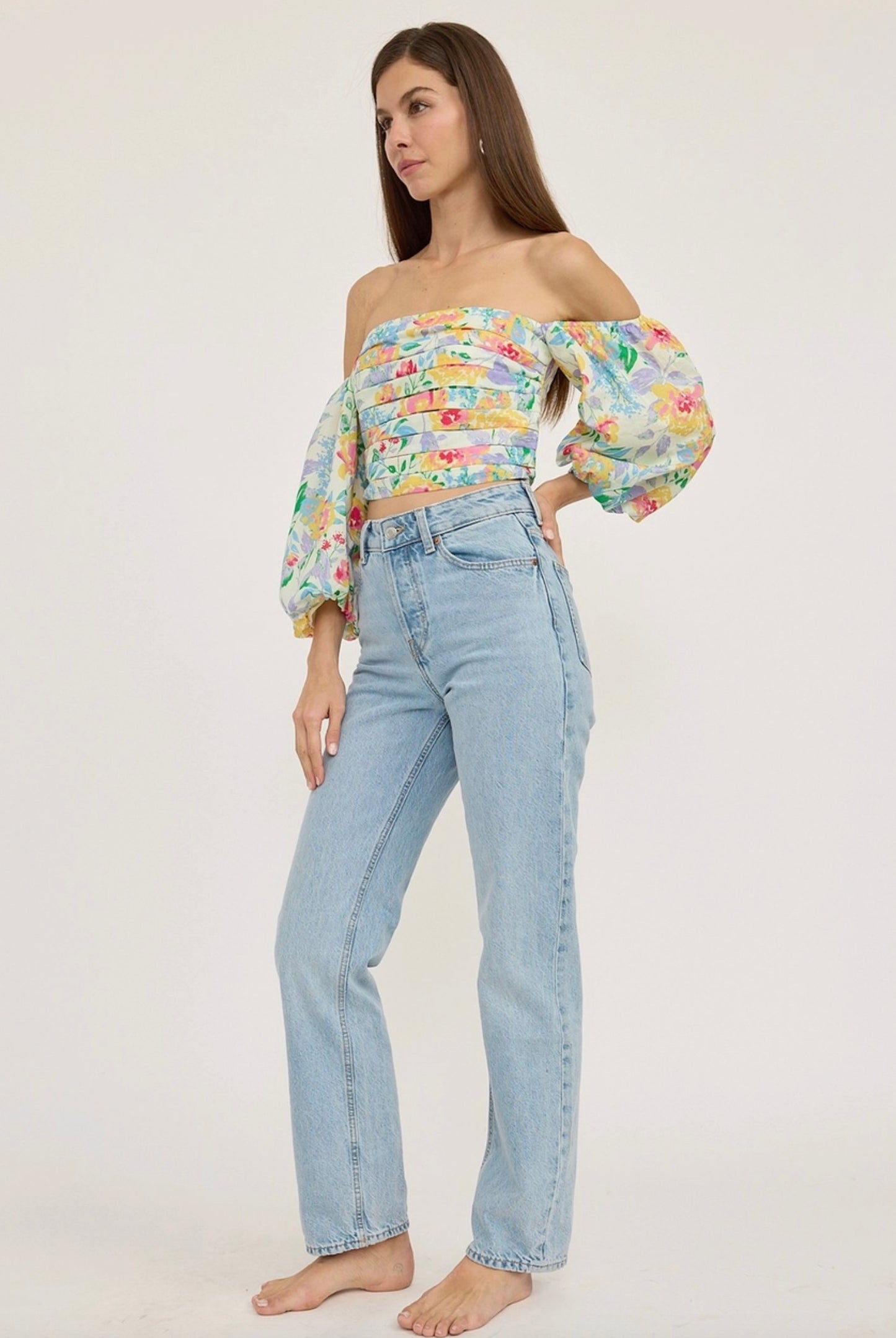 Fiorella Balloon Sleeve Top