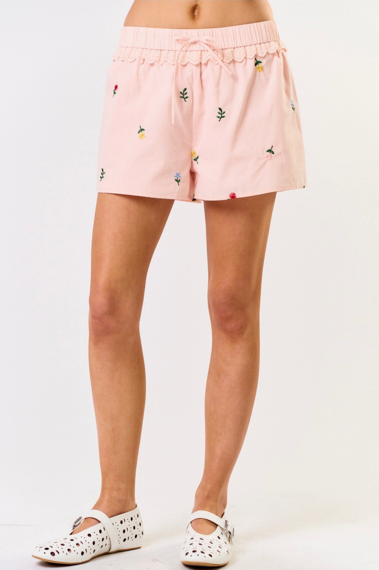 Rosalie Embroidered Eyelet Shorts
