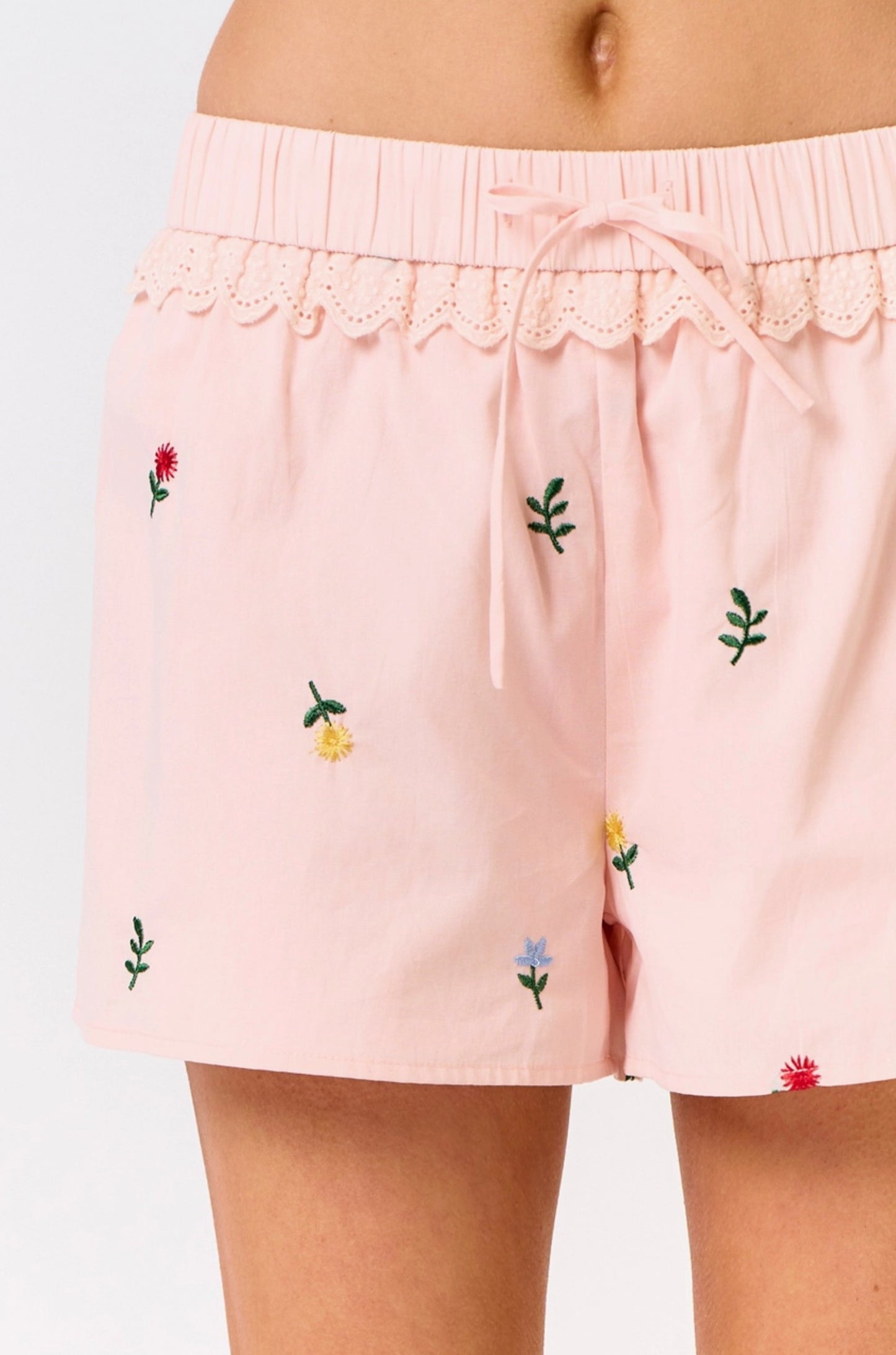 Rosalie Embroidered Eyelet Shorts