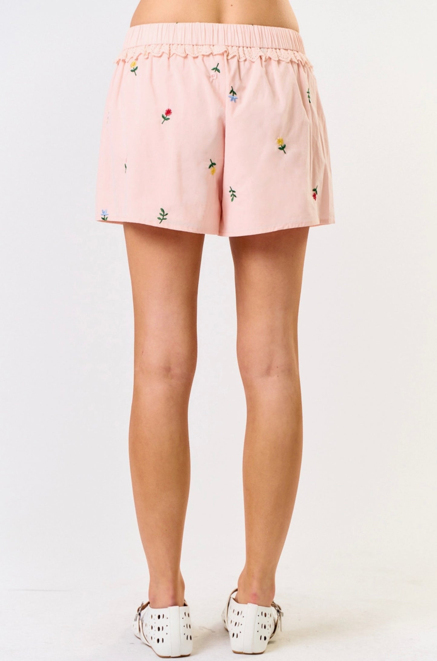 Rosalie Embroidered Eyelet Shorts