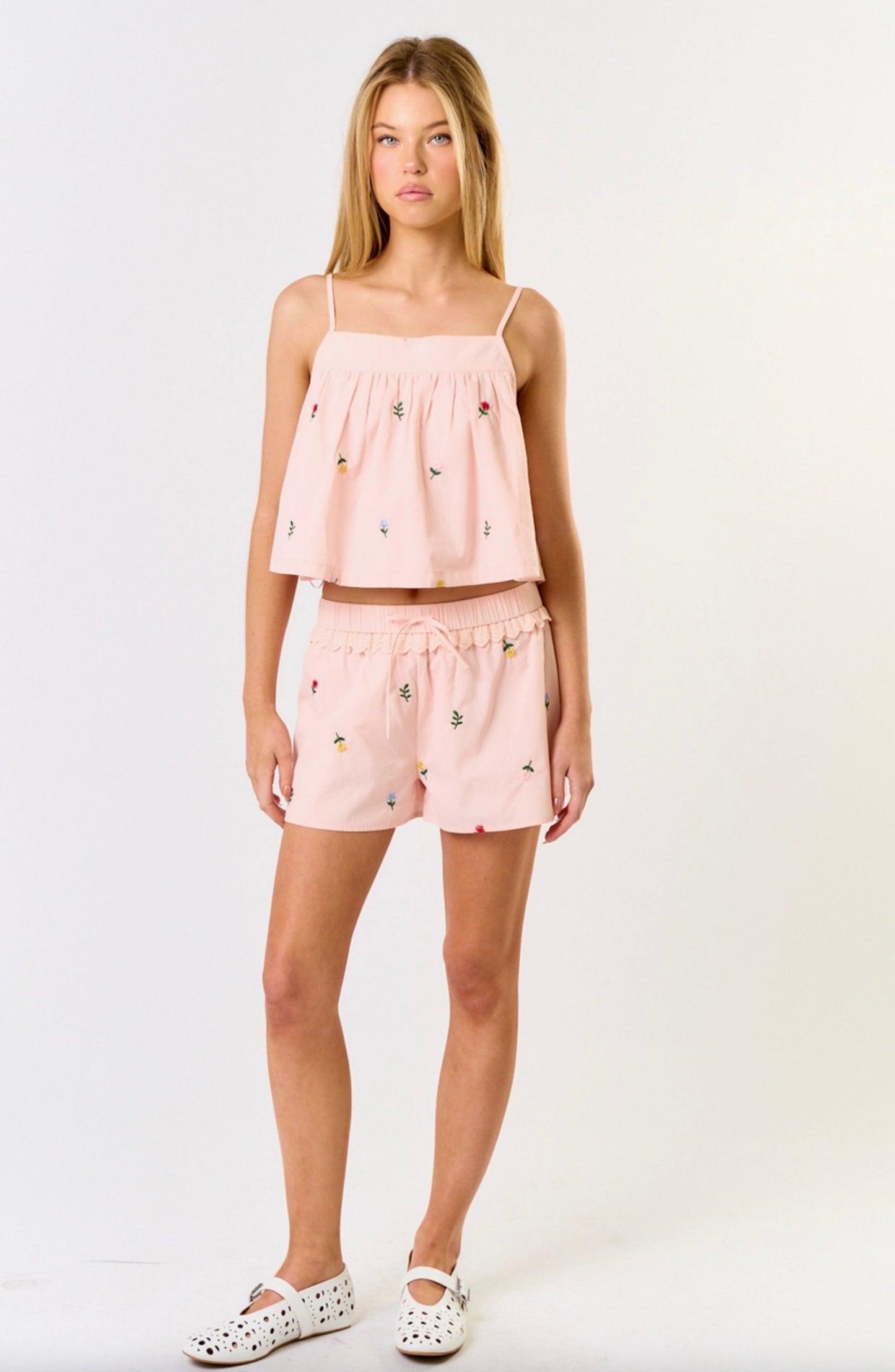 Rosalie Embroidered Eyelet Shorts