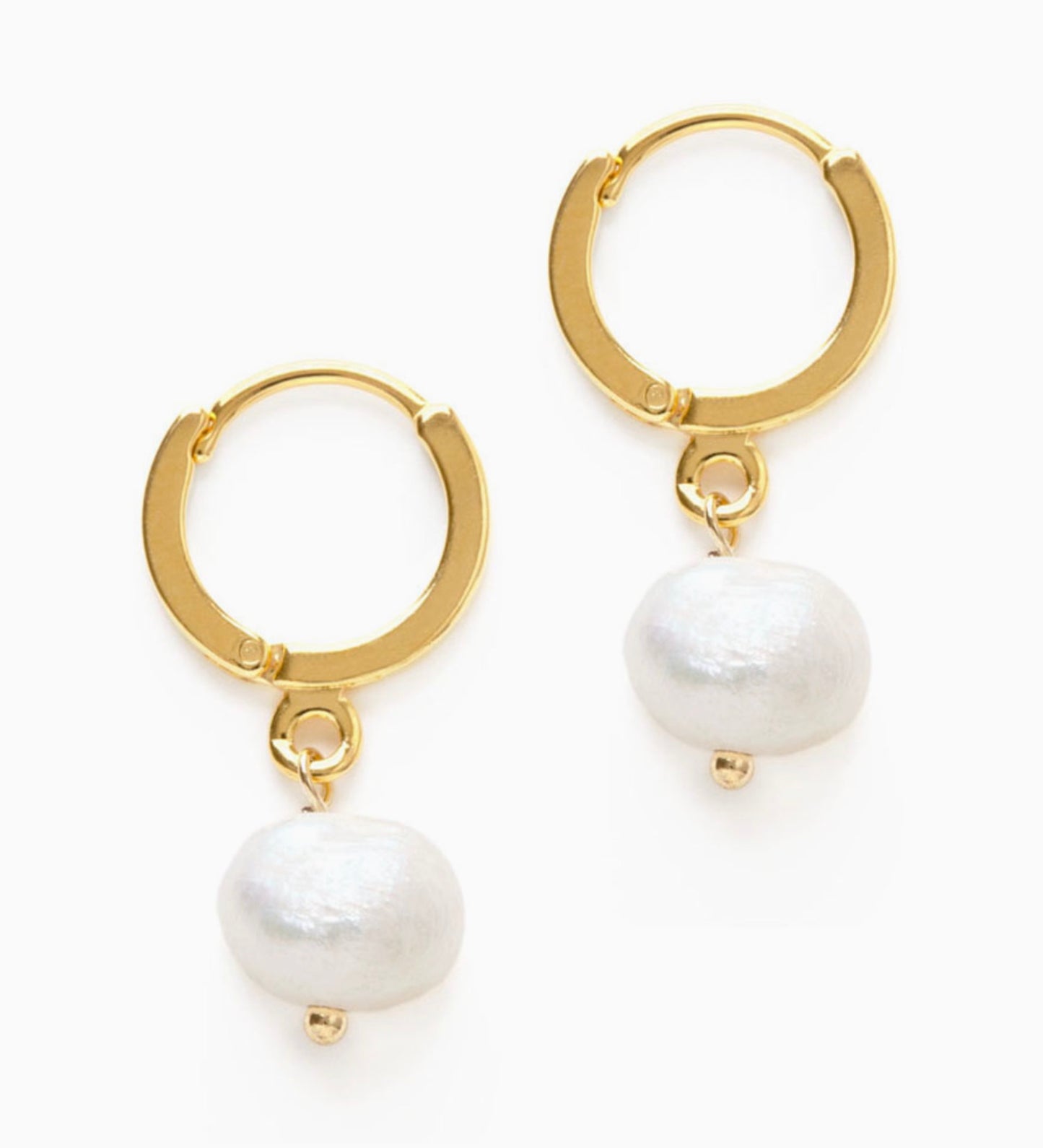 Pearl Huggie Hoop Earrings