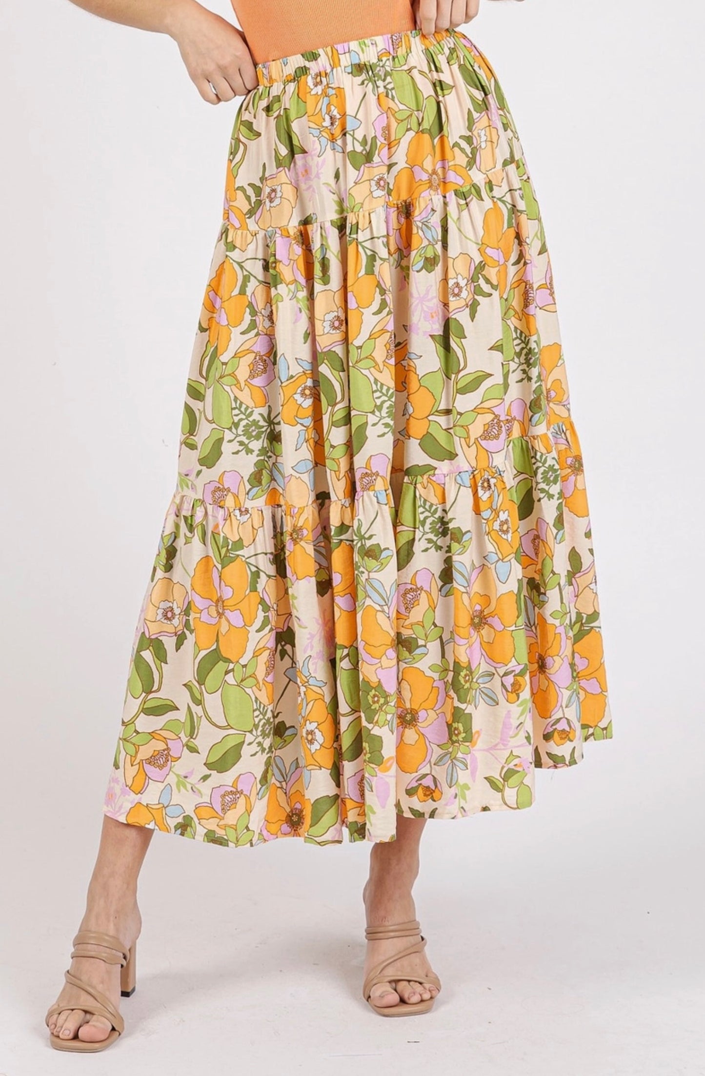 Portia Retro Floral Skirt