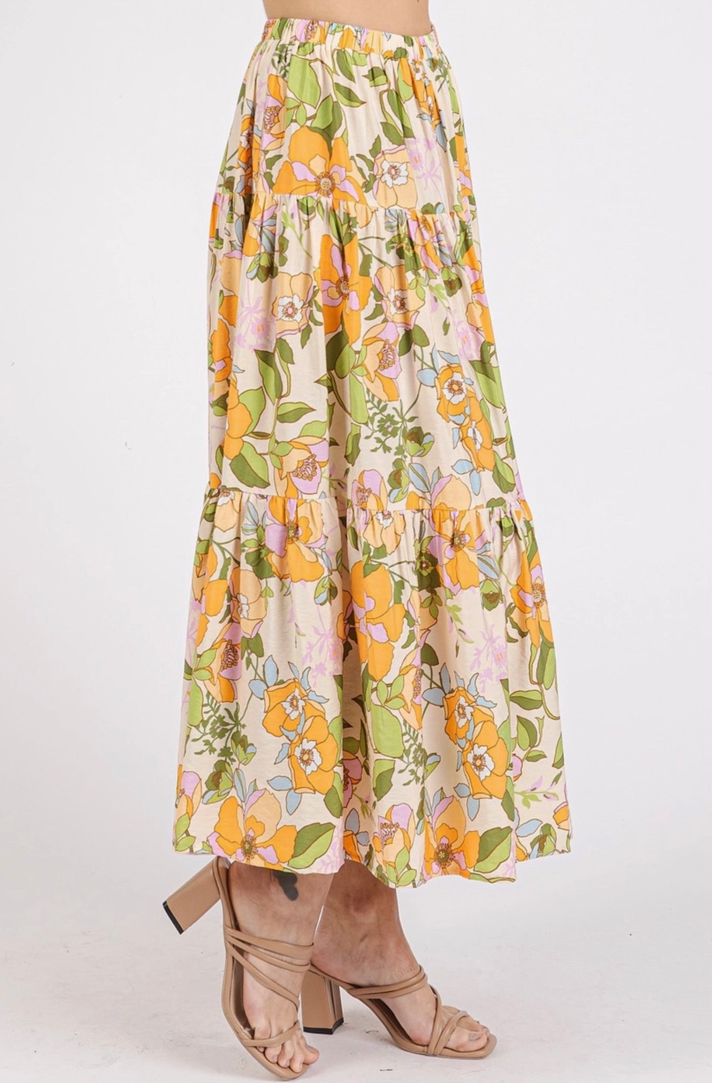 Portia Retro Floral Skirt