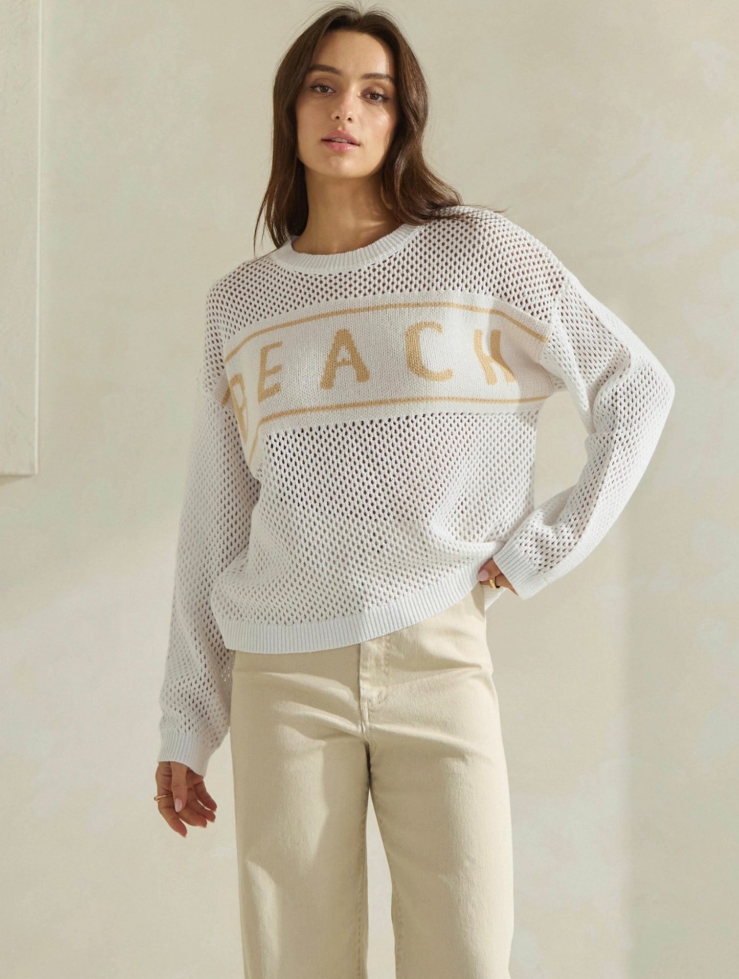 Beach Coastal Net Sweater