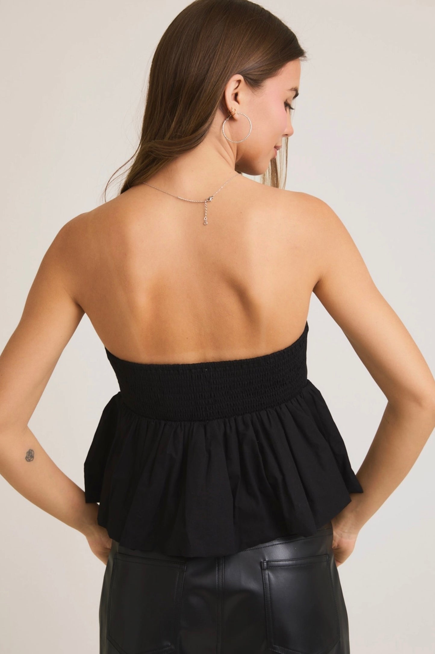 Mona Peplum Strapless Top
