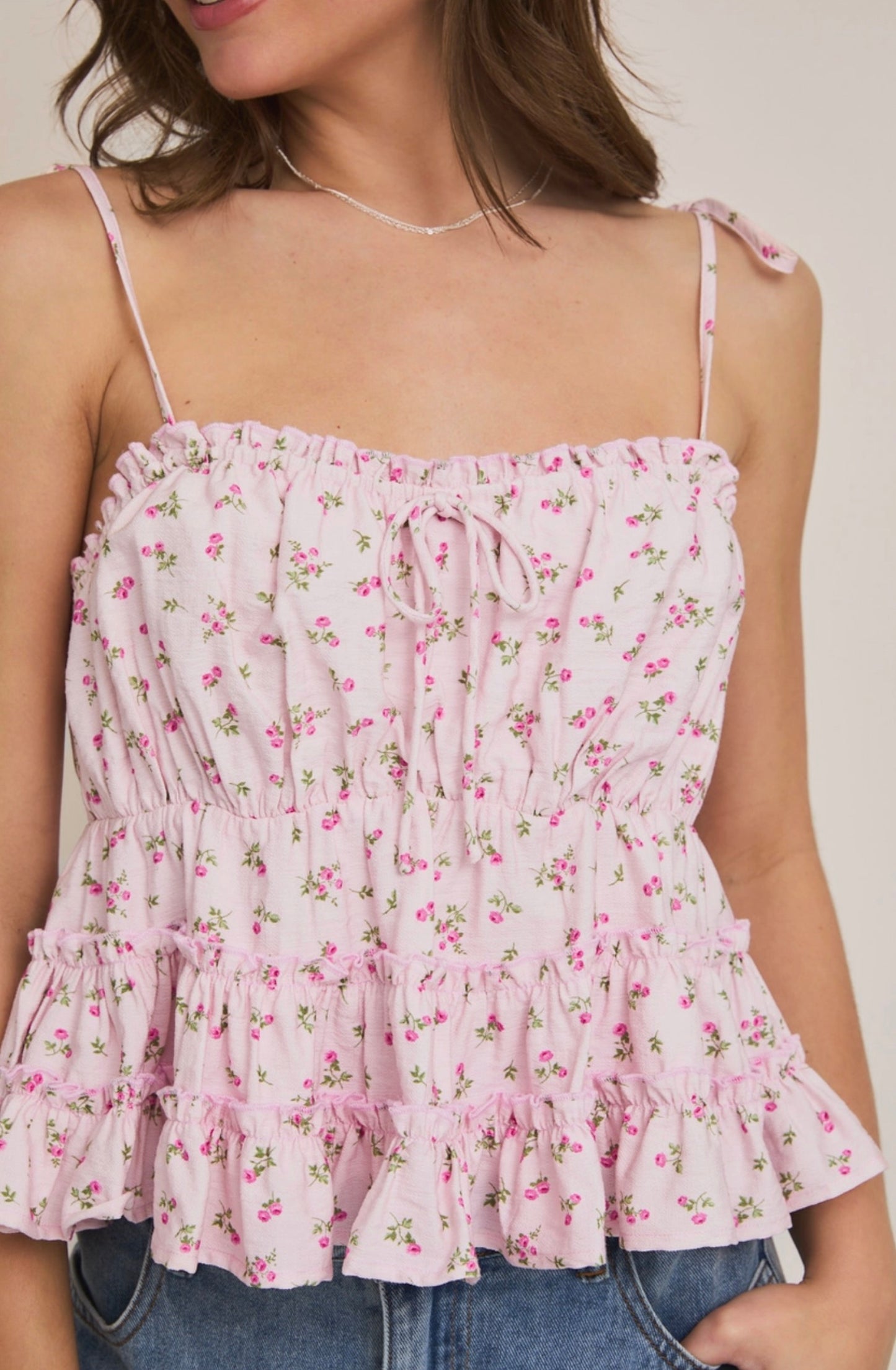 Trina Floral Tie Tank
