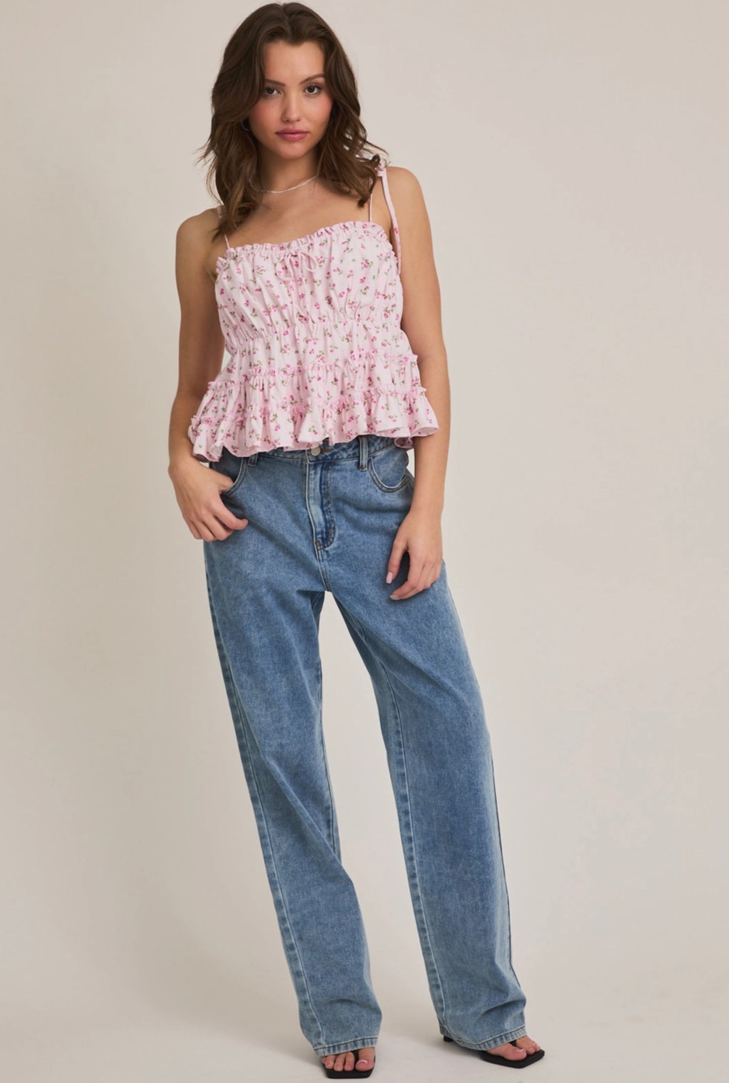 Trina Floral Tie Tank