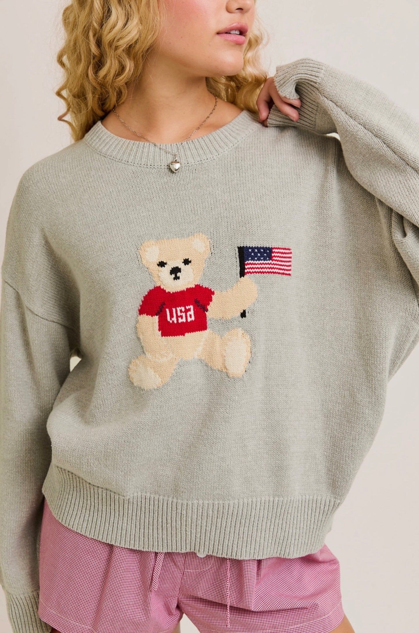 USA Teddy Bear Sweater