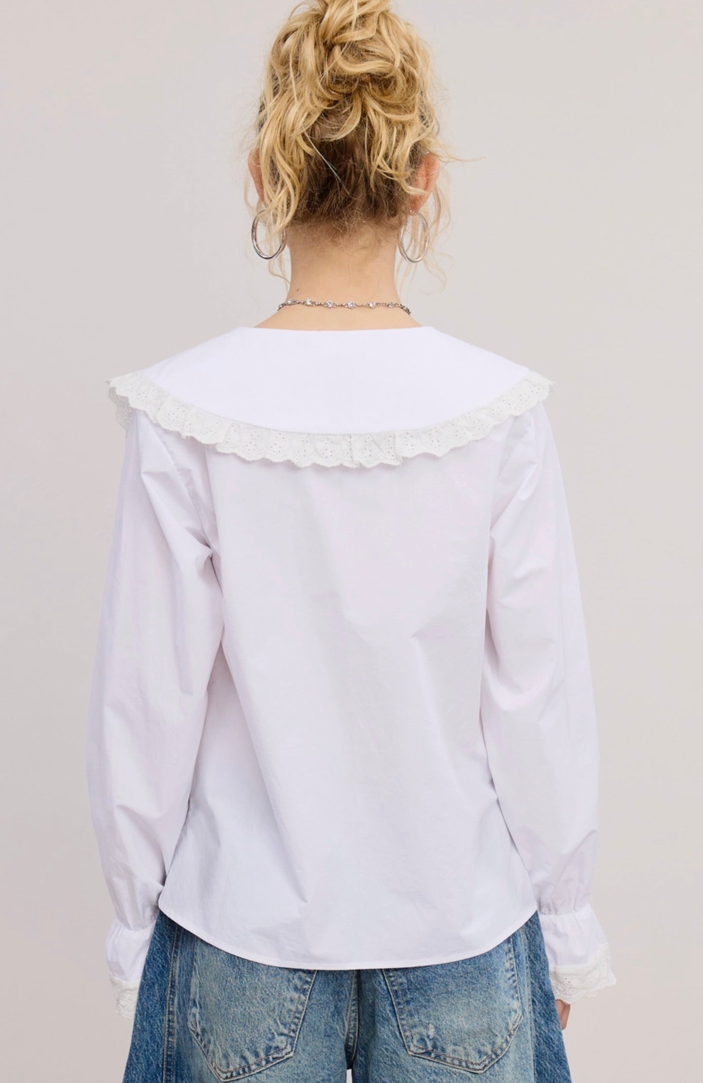 Mikenna Vintage Bib Collar Top