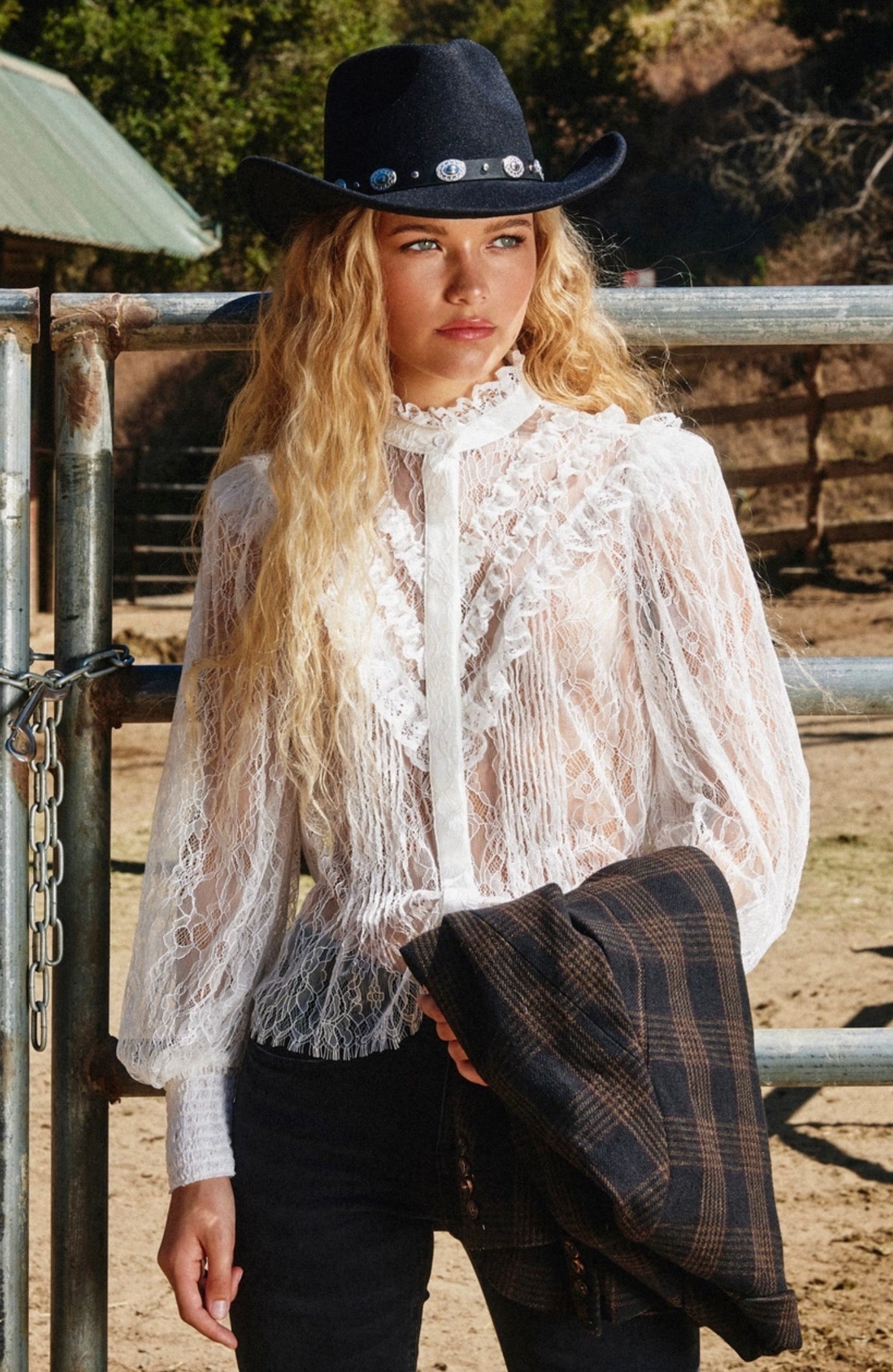 Chelsea Frilly Lace Blouse