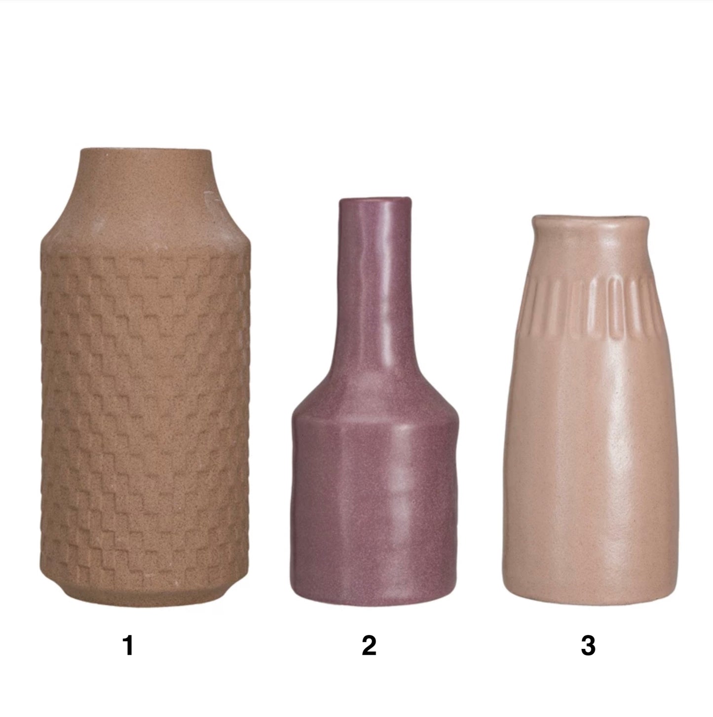 Textured Blush Vases - Three Styles