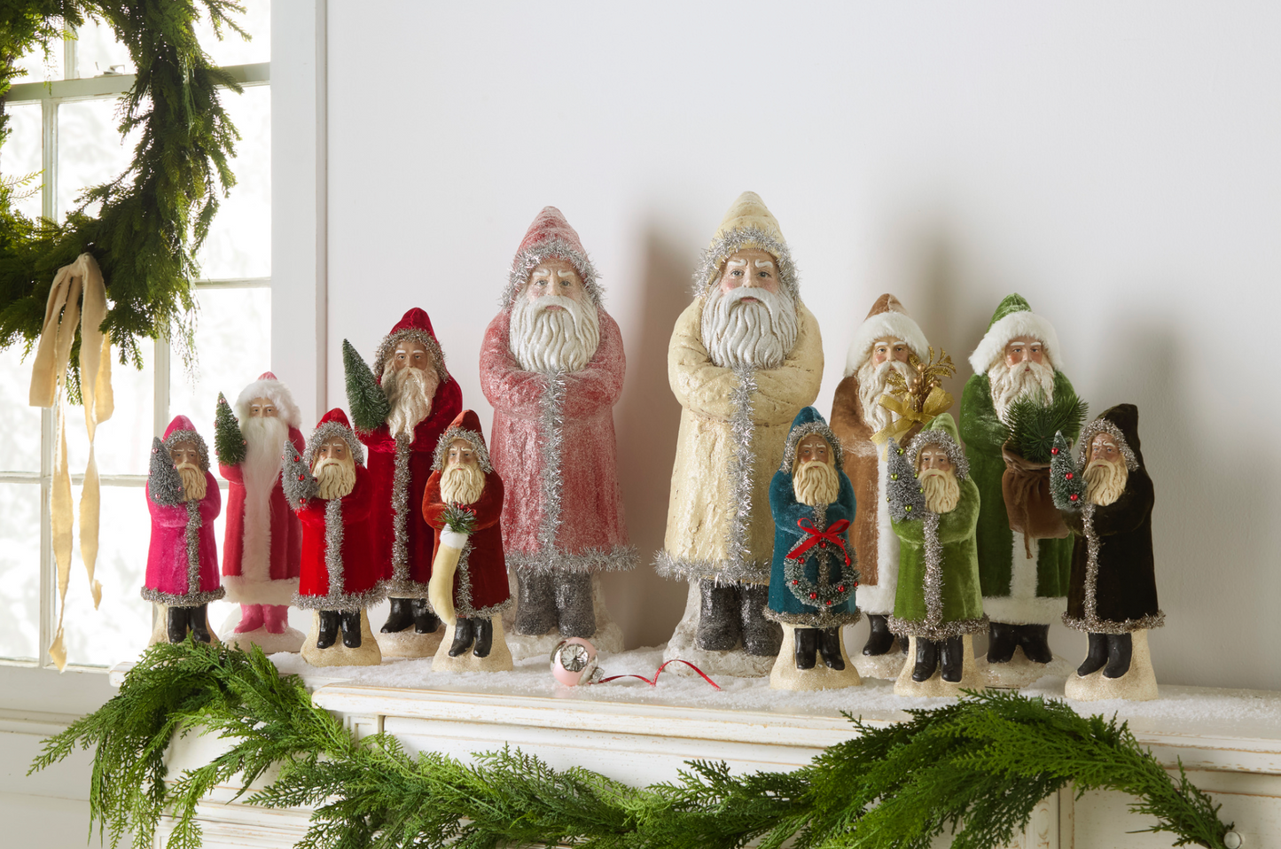 14.25" Pink Velvet & Fur Santa