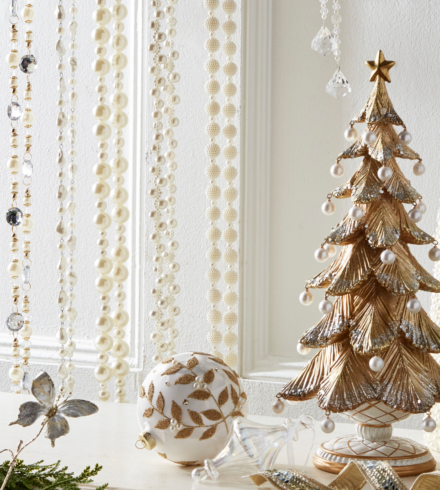 5" Bead & Pearl Ball Ornament