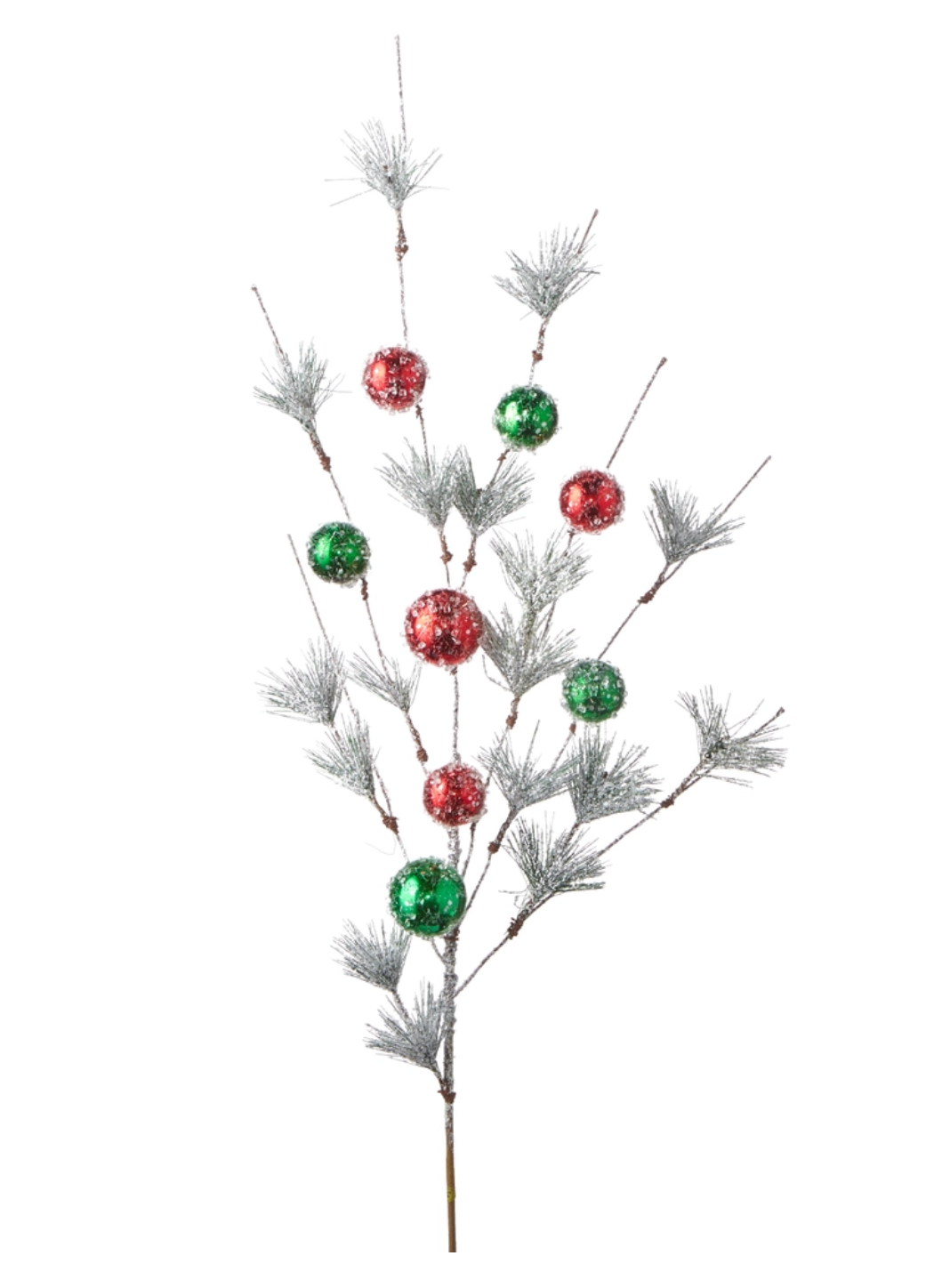 42" Iced Ball & Snowy Pine Spray