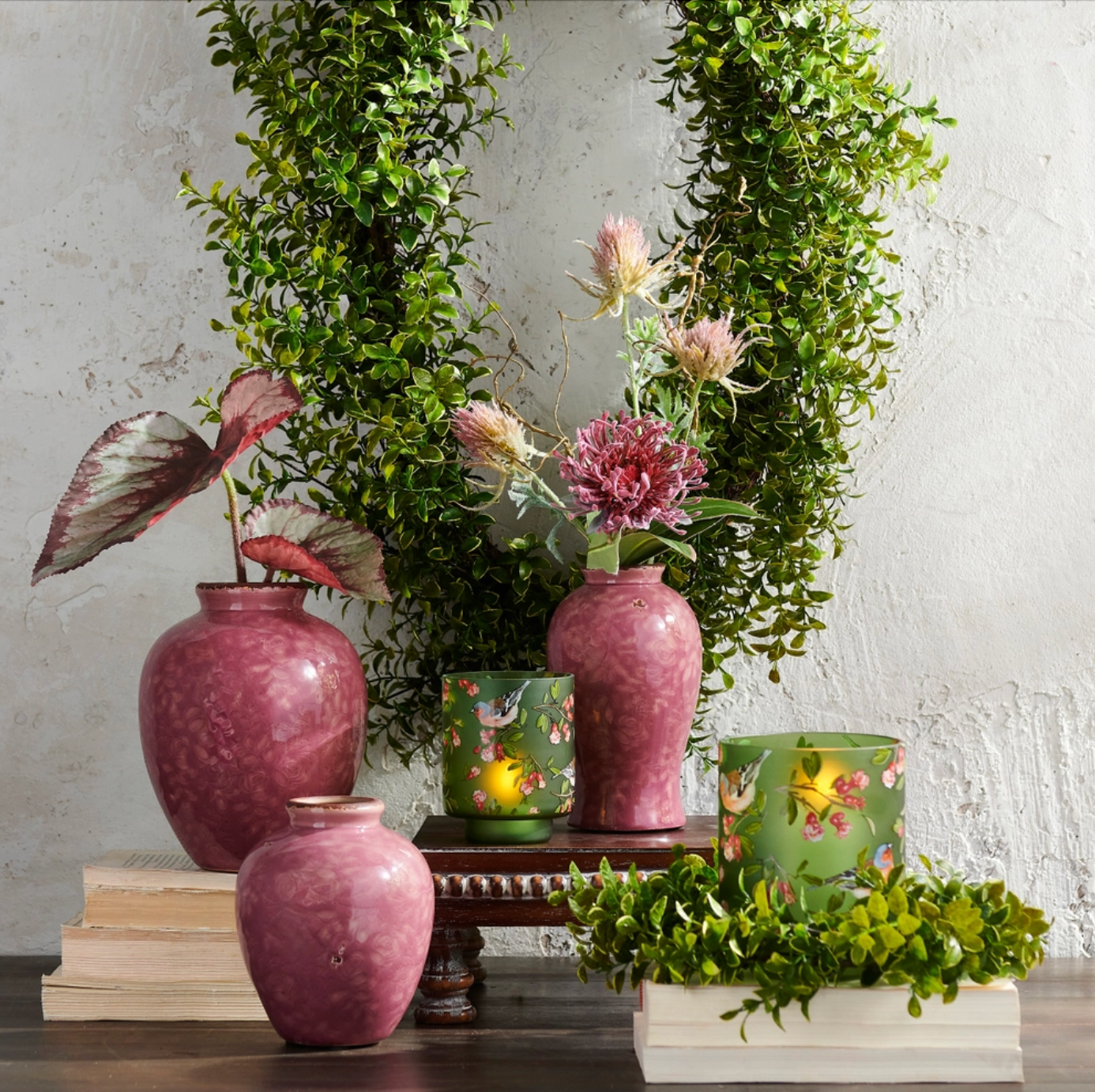 12" Boxwood Candle Ring Wreath