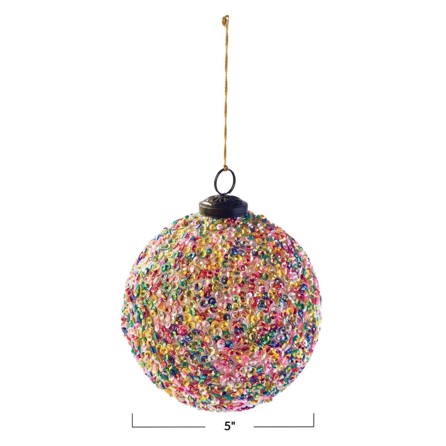 5" Merry & Bright Sequin Ball Ornament