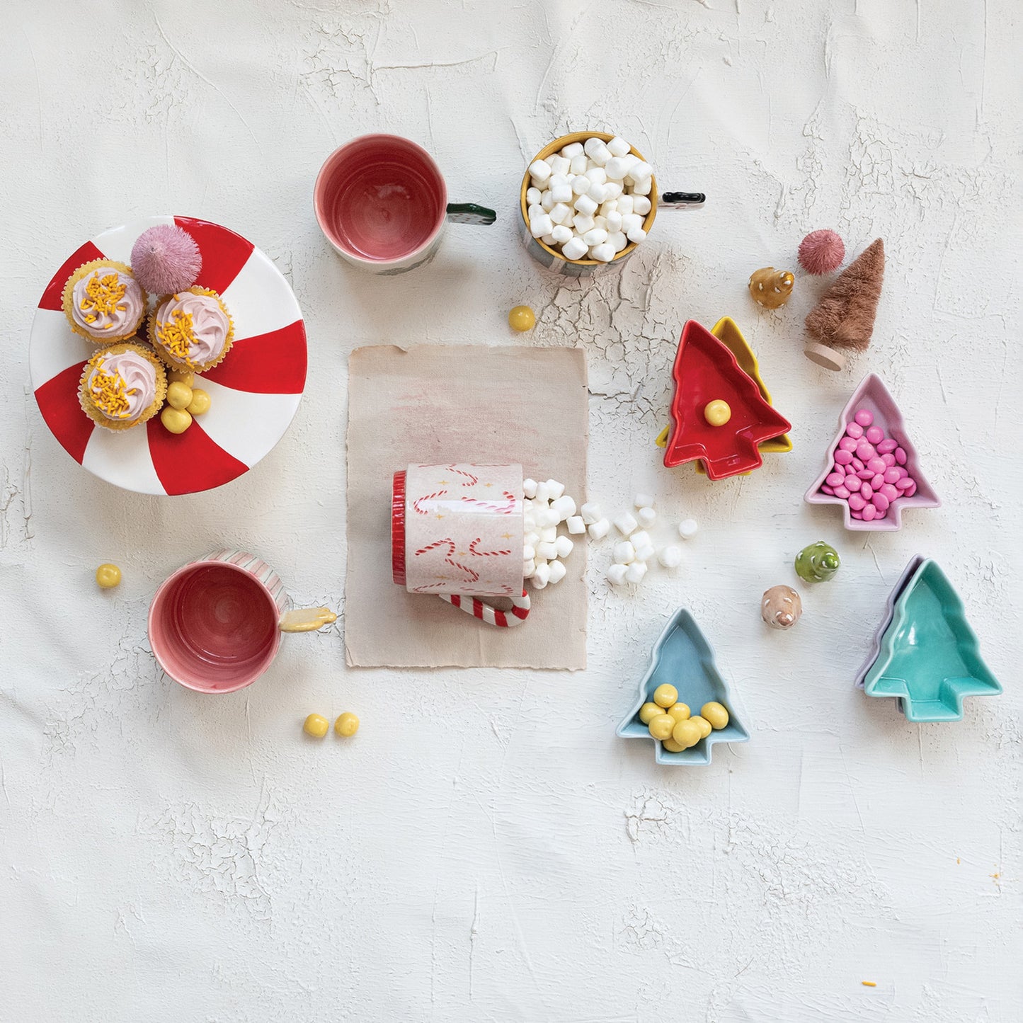 Hand-Painted Christmas Whimsy Mugs