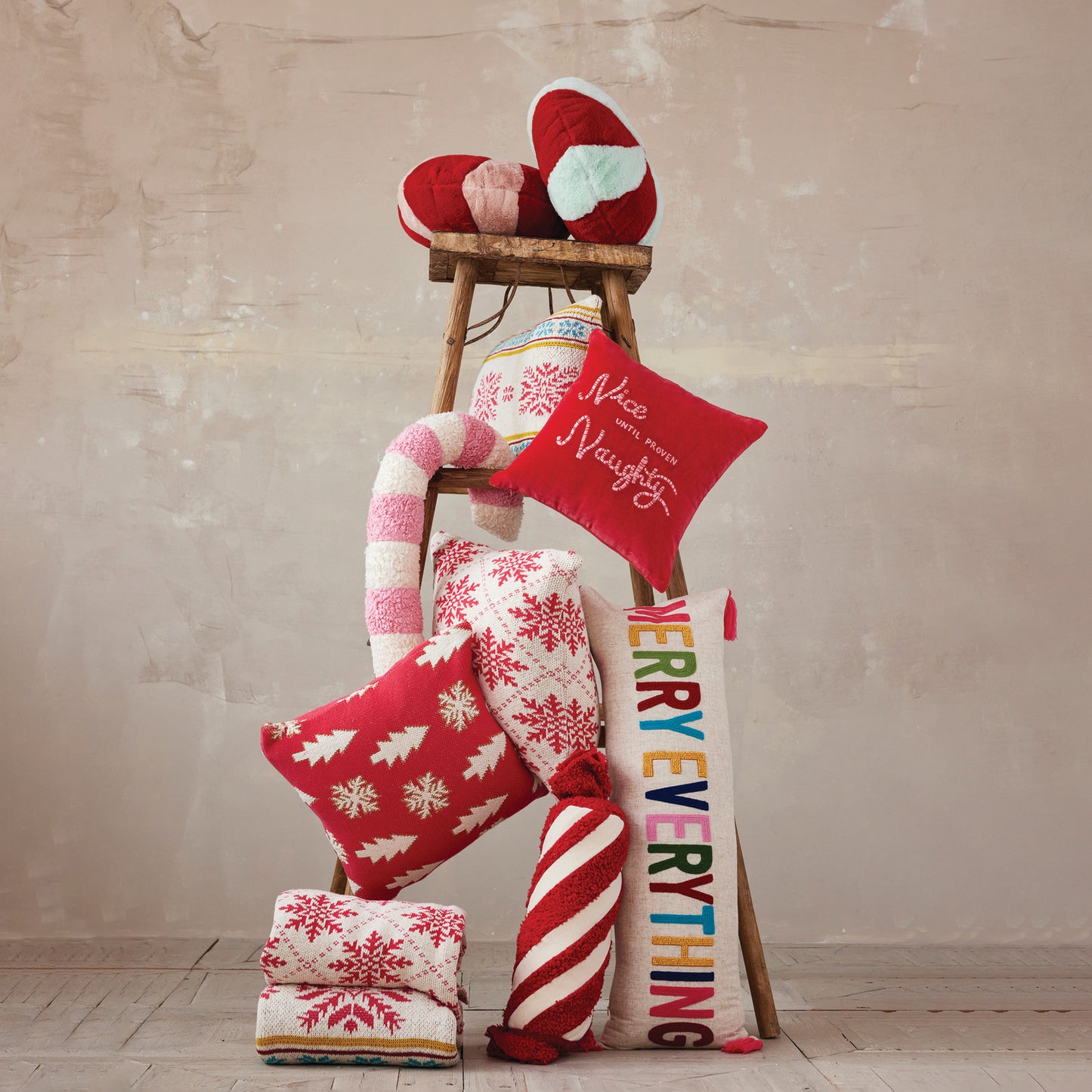 Plush Fur Peppermint Pillow - Two Colors