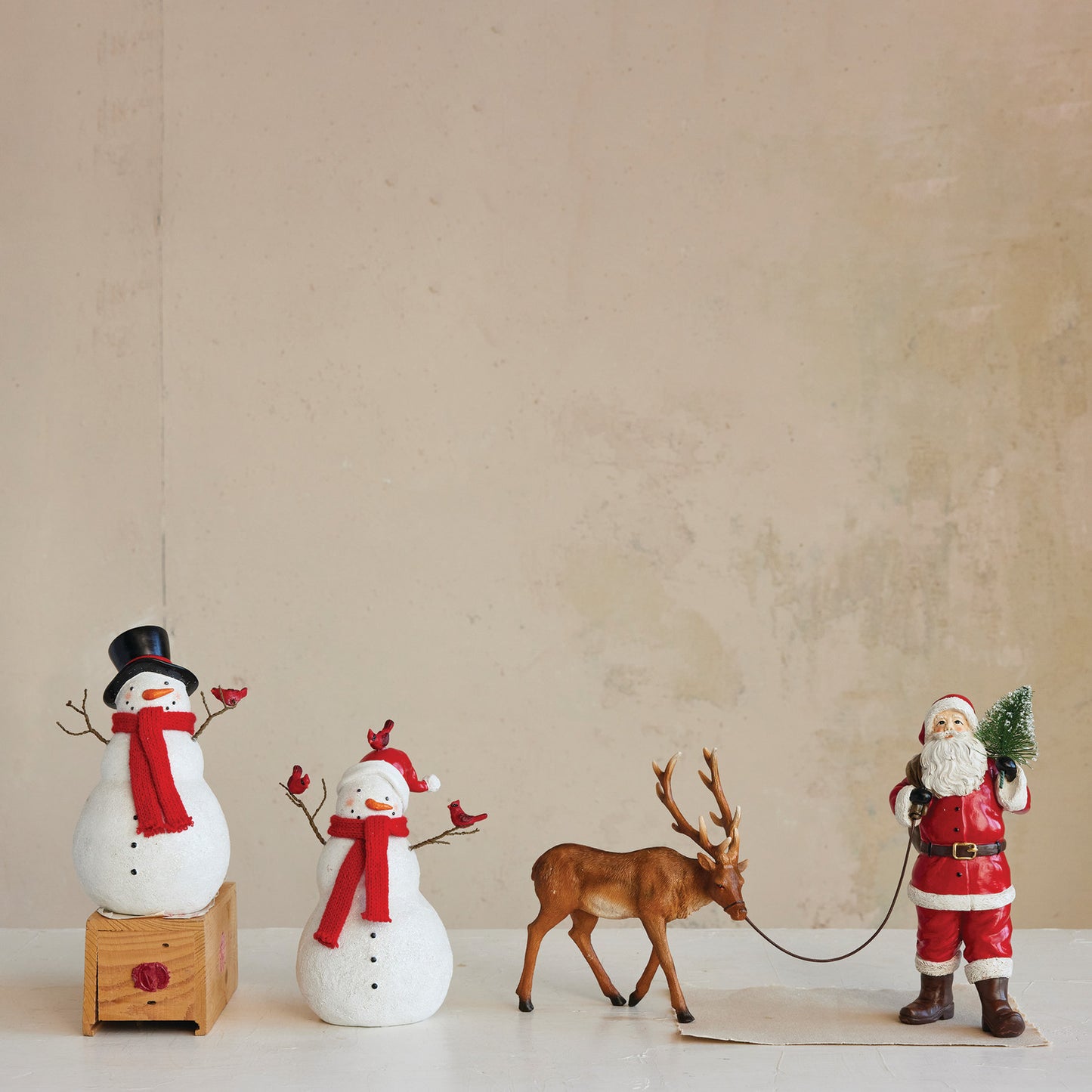 North Pole Santa & Reindeer Figures
