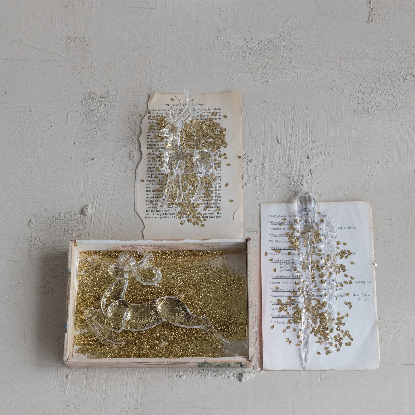 5"H - 6.5"H Iridescent Deer Ornaments