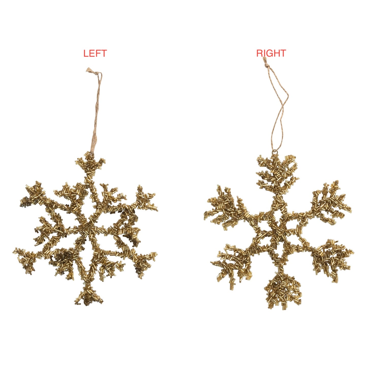 Metal & Glass Beaded Snowflake Ornaments