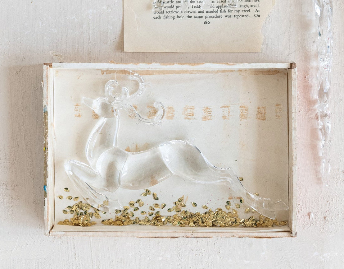 5"H Acrylic Leaping Deer Ornament