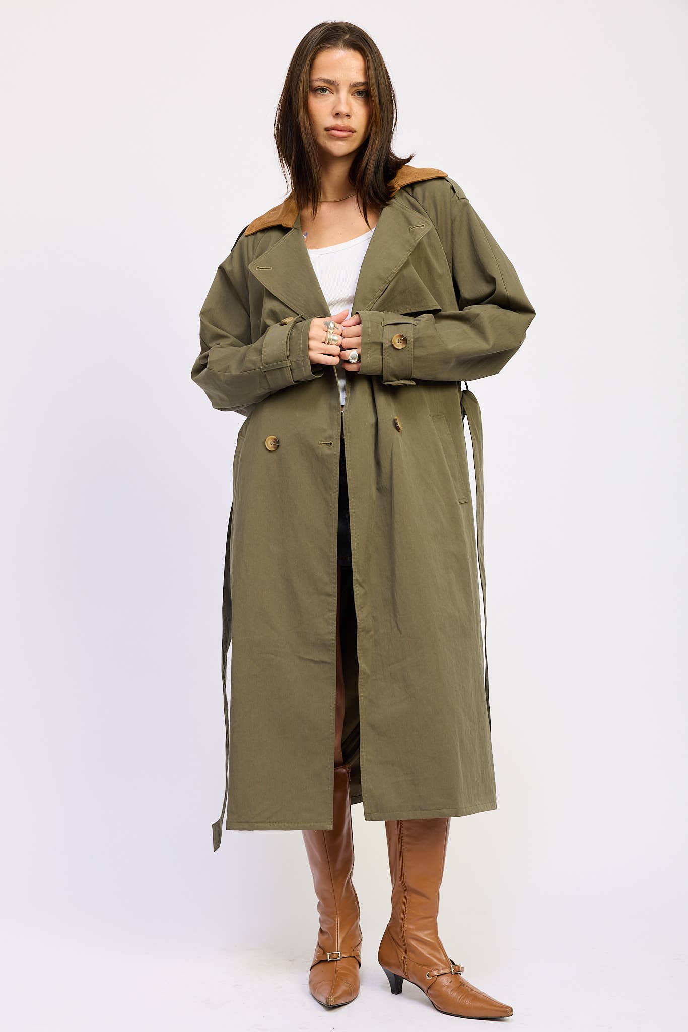 Kalenna Contrast Collar Trench Coat