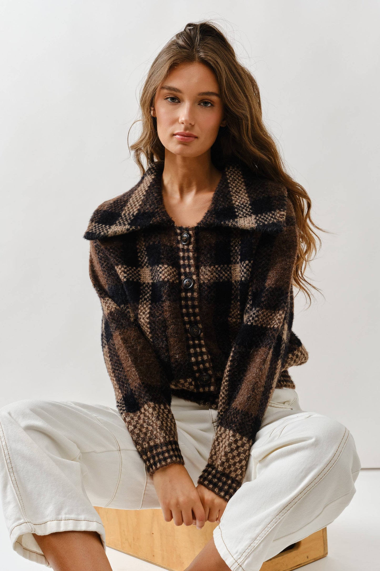 Katrina Mixed Plaid Cardigan